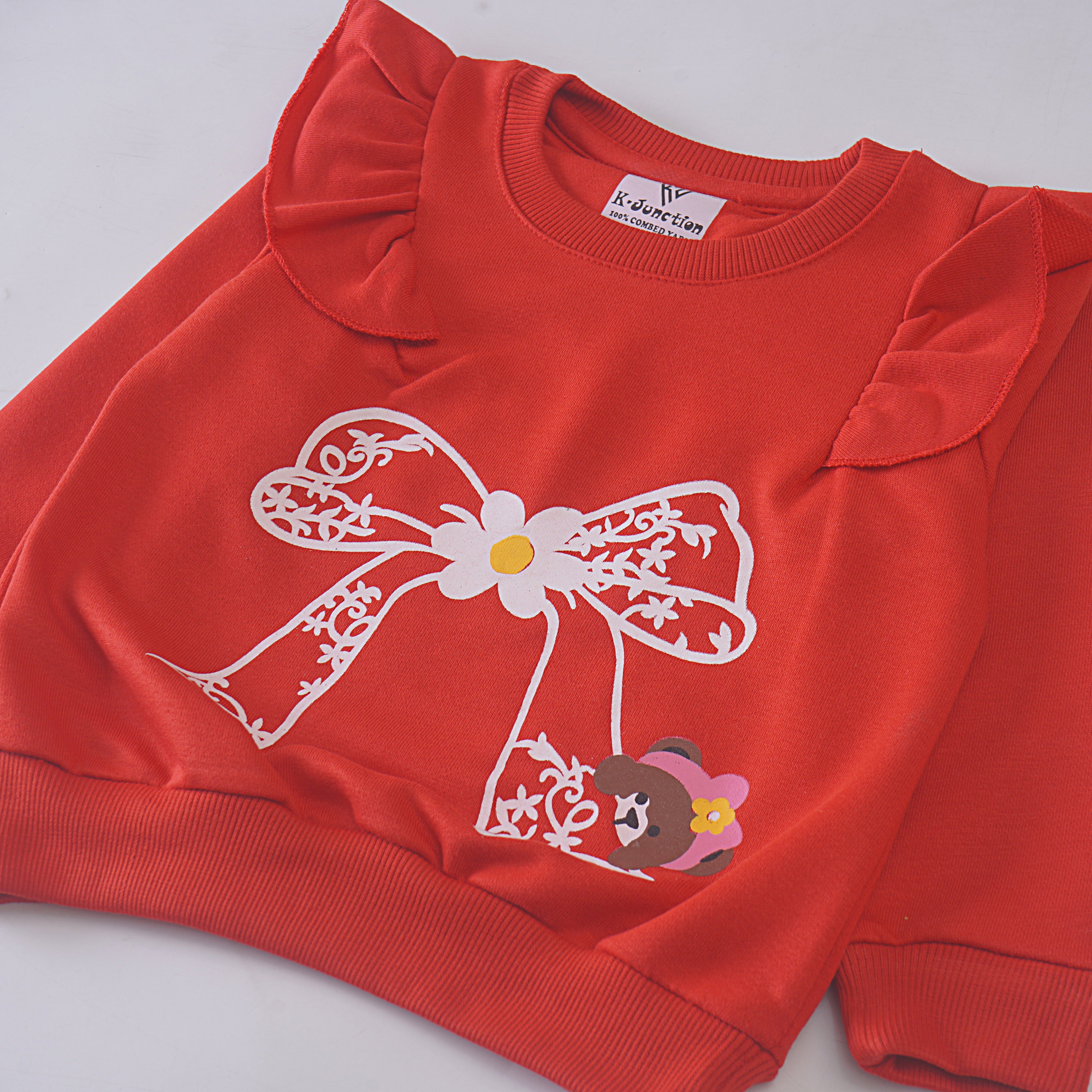 Girls Printed Full Sleeve Sweat T-Shirt (7214)