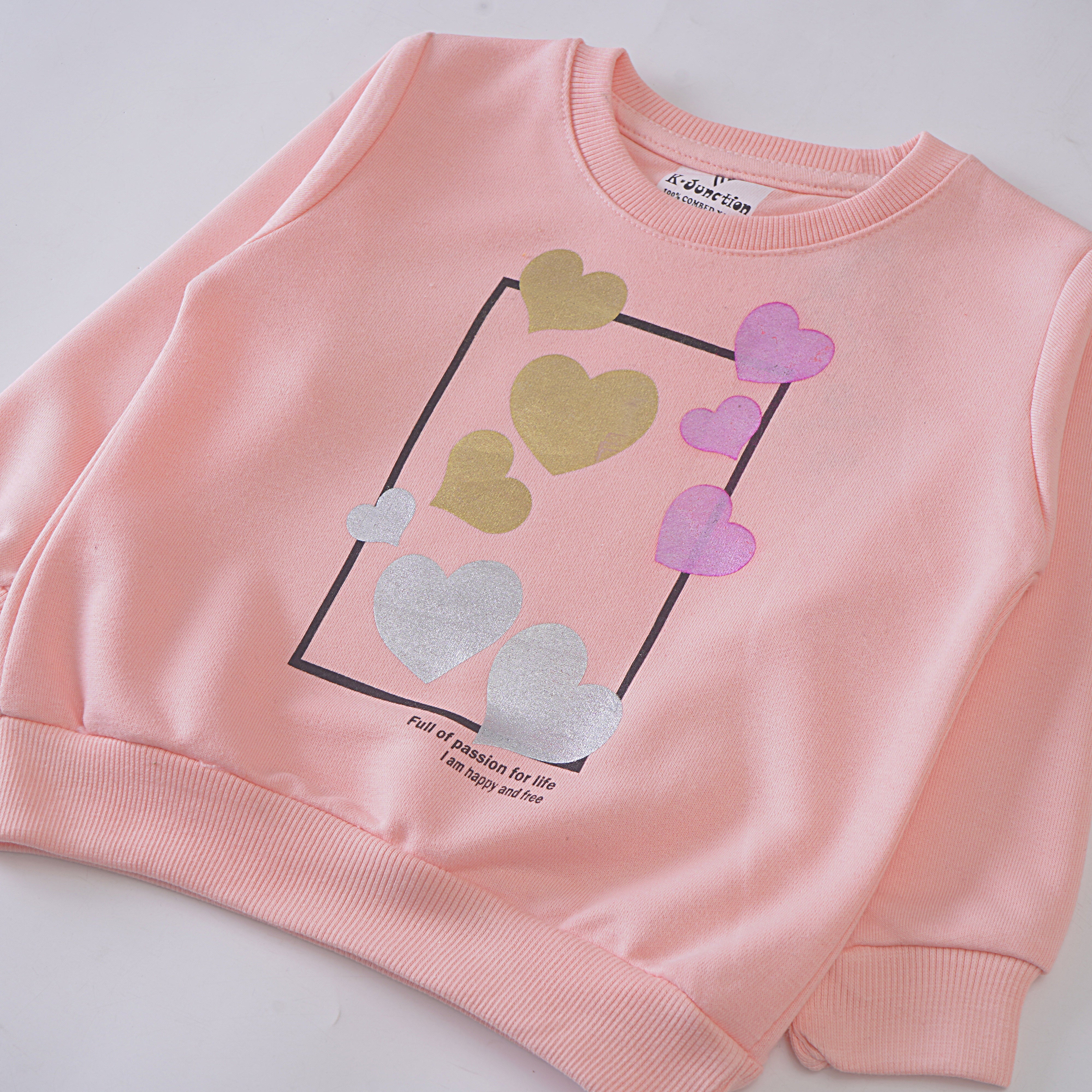 Girls Printed Full Sleeve Sweat T-Shirt (7210)