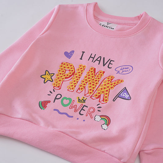 Girls Printed Full Sleeve Sweat T-Shirt (7217)