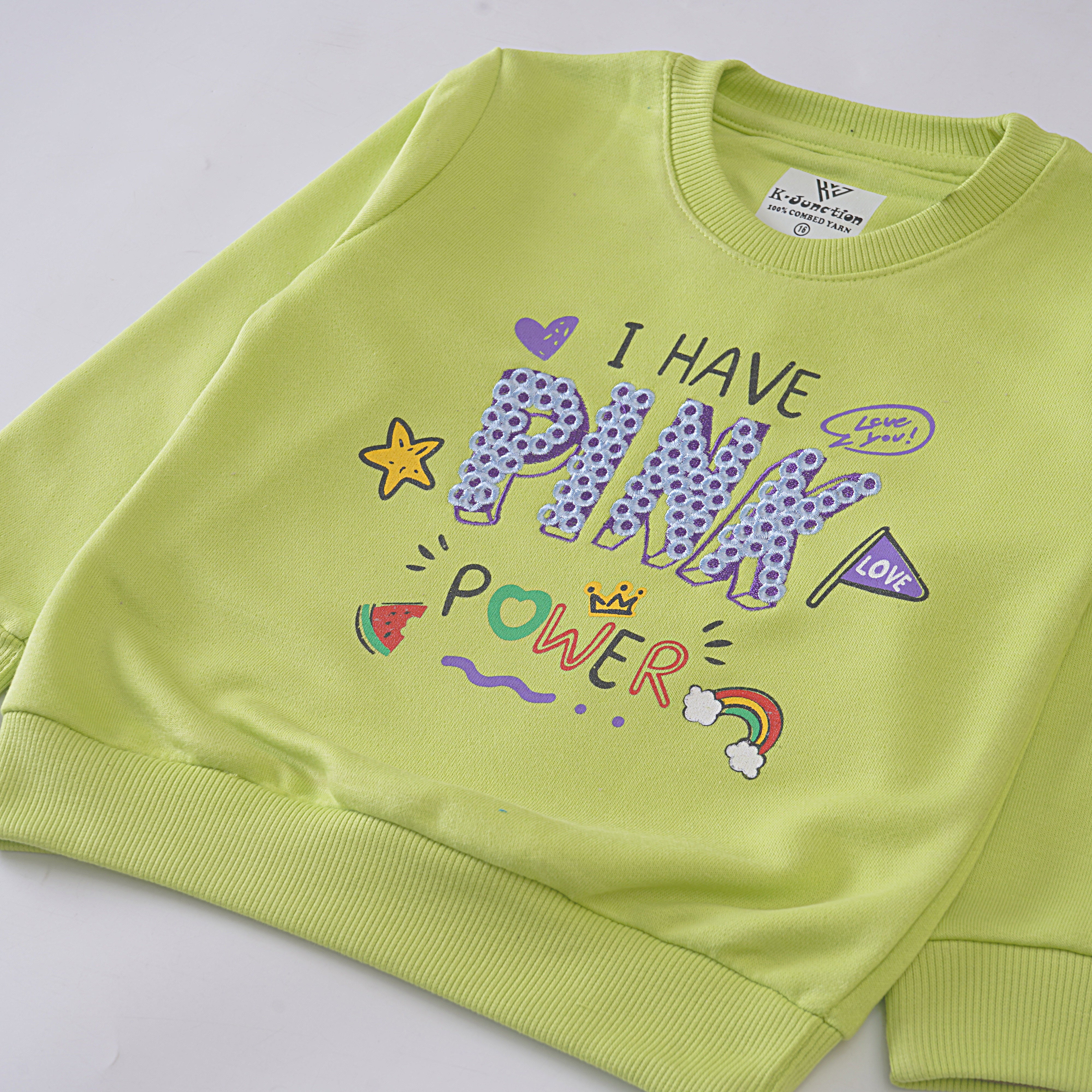 Girls Printed Full Sleeve Sweat T-Shirt (7217)