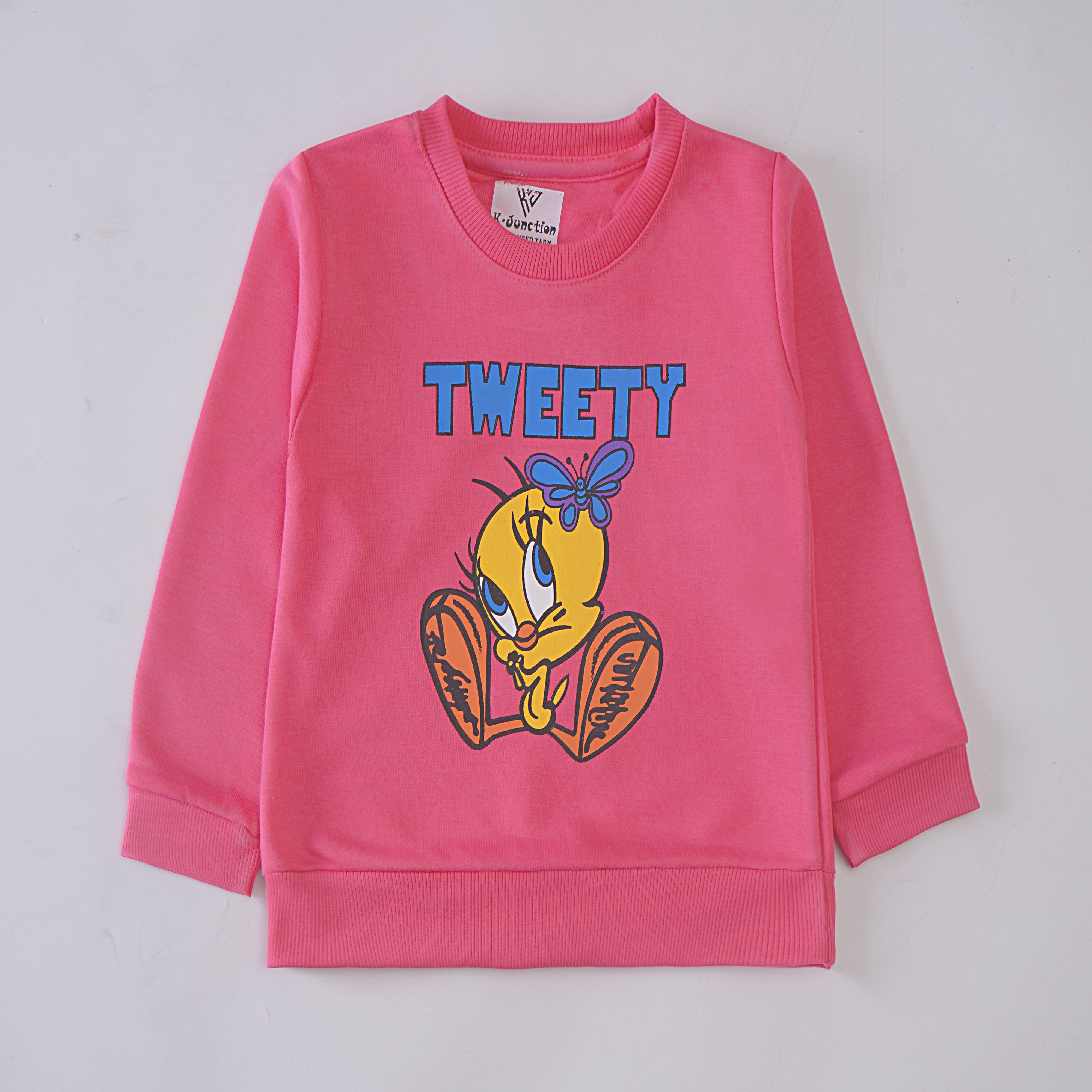 Girls Printed Full Sleeve Sweat T-Shirt Code (7213)