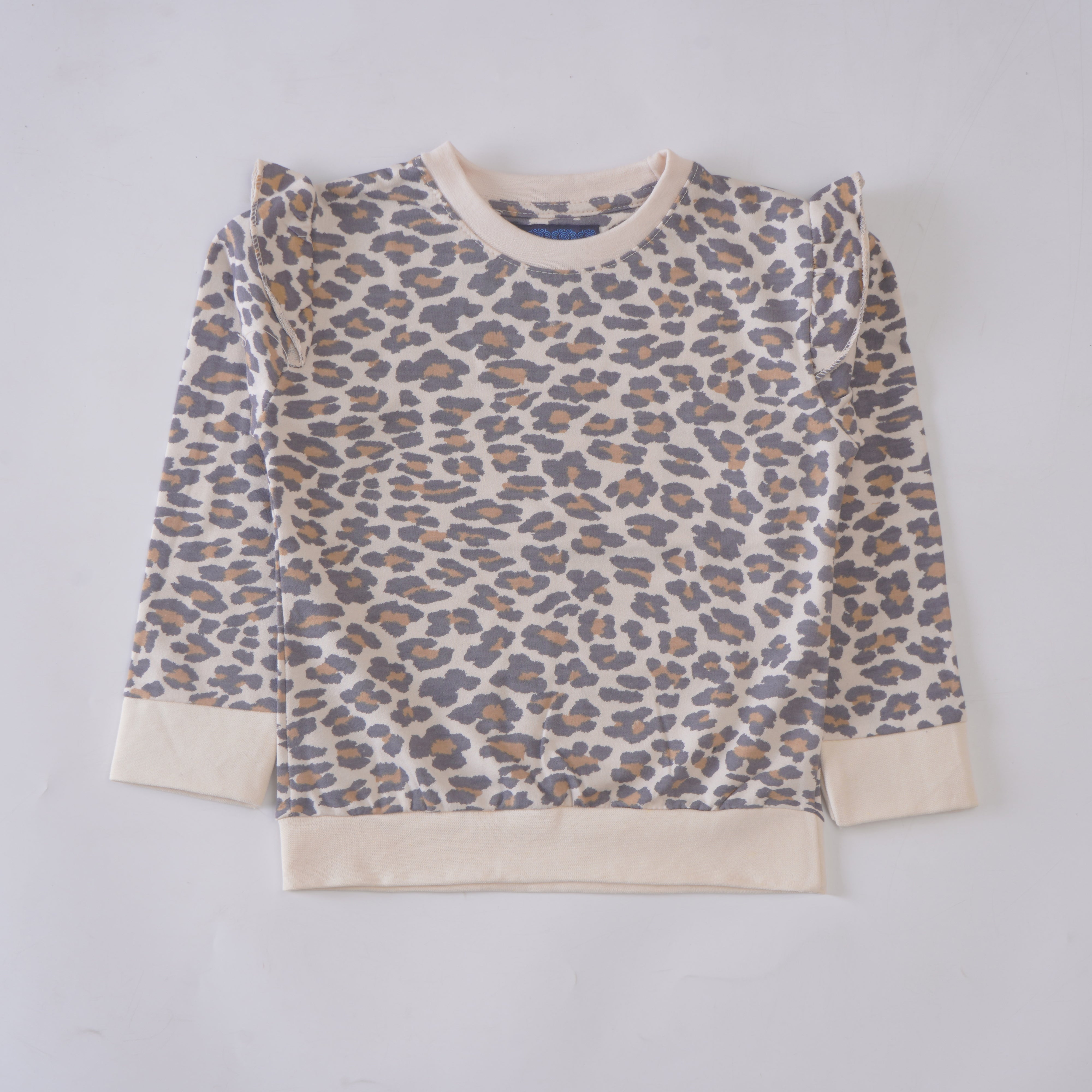 Girls Printed Full Sleeve Sweat T-Shirt Color Skin