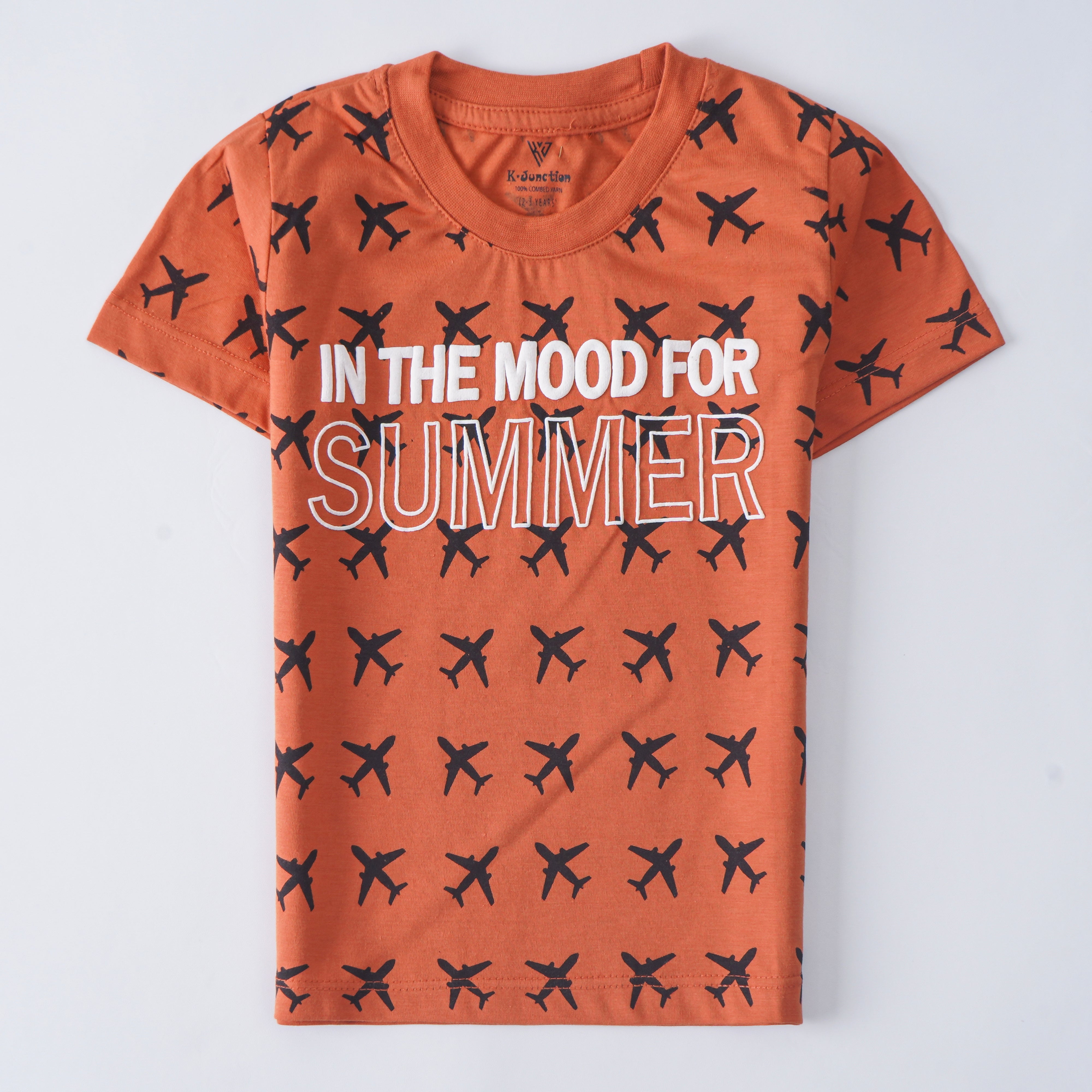 Infant Boys Half Sleeves-Printed T-Shirt (Mood)