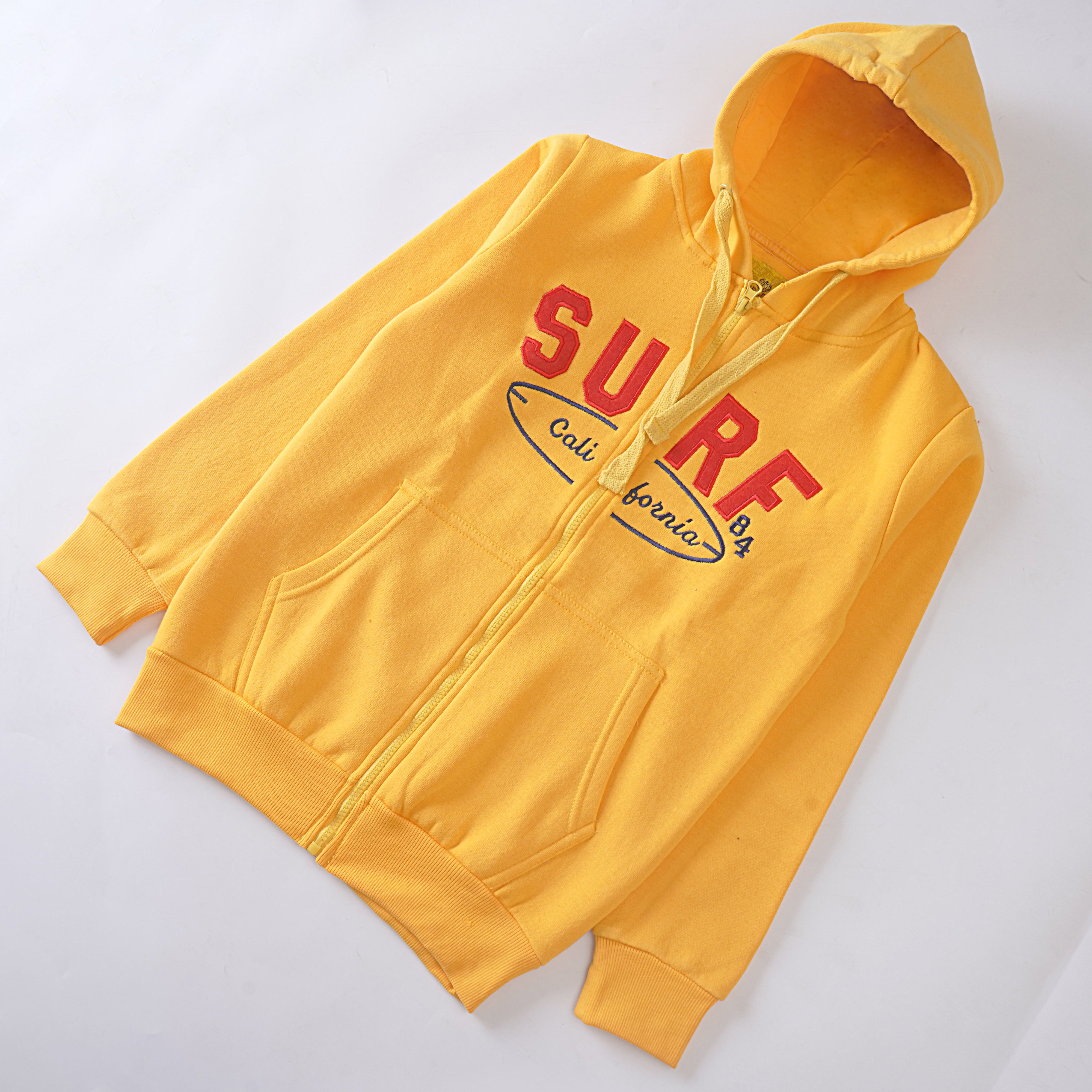 Kids Unisex Full Sleeve Hooded Color Yellow (SURF)