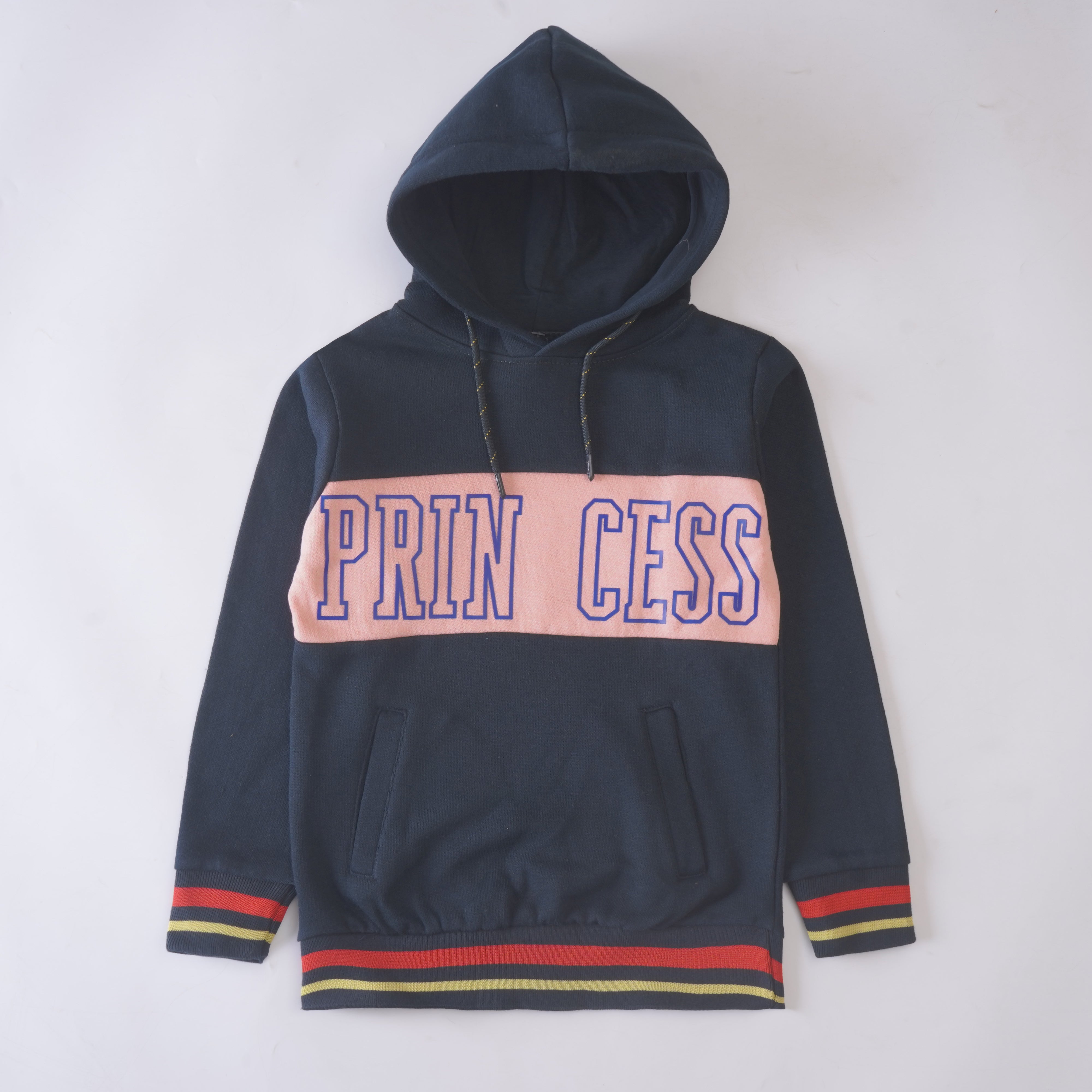 Girls Full Sleeve Hooded Color Navy-Blue (PRINCESS)