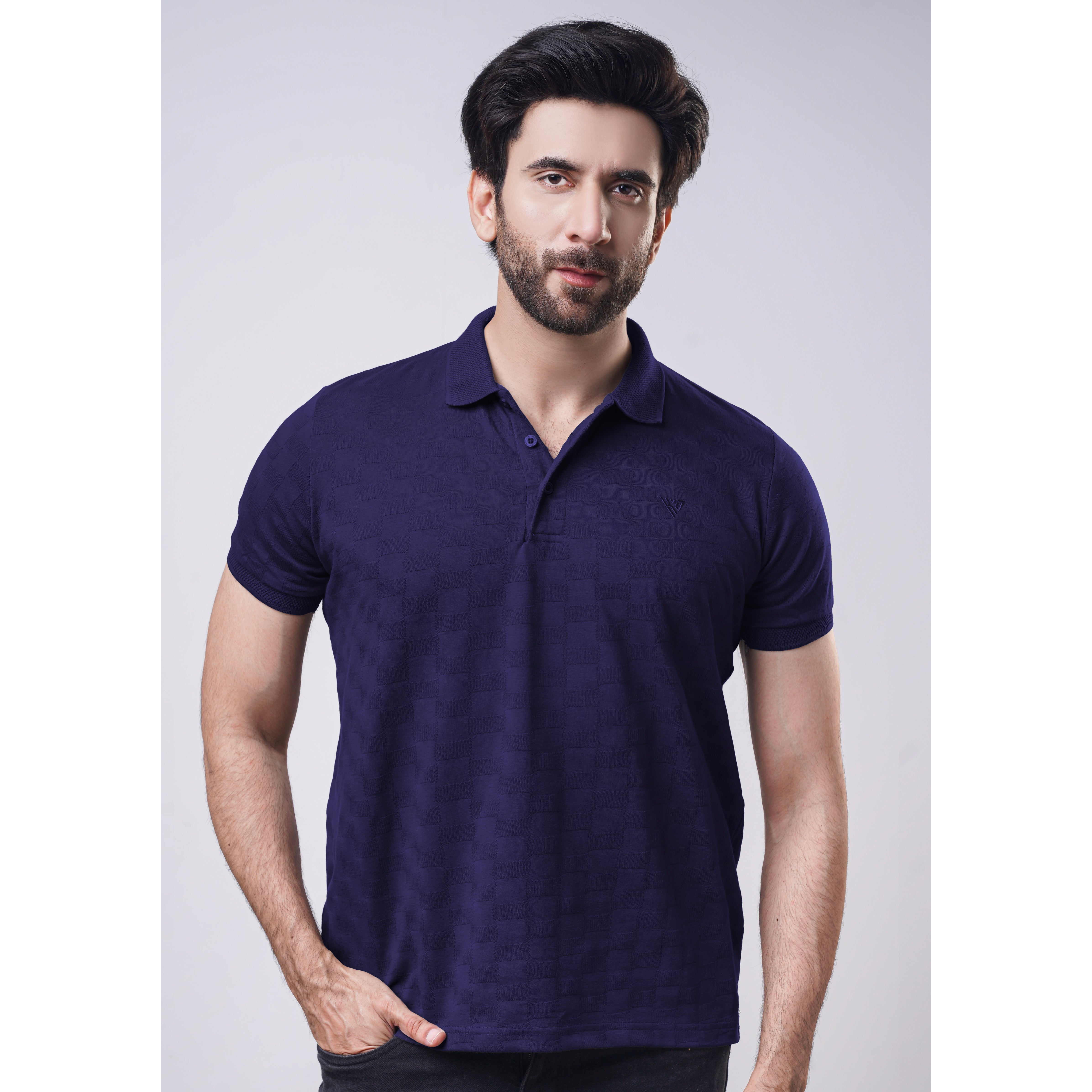Men's Jacquard Half Sleeve Polo