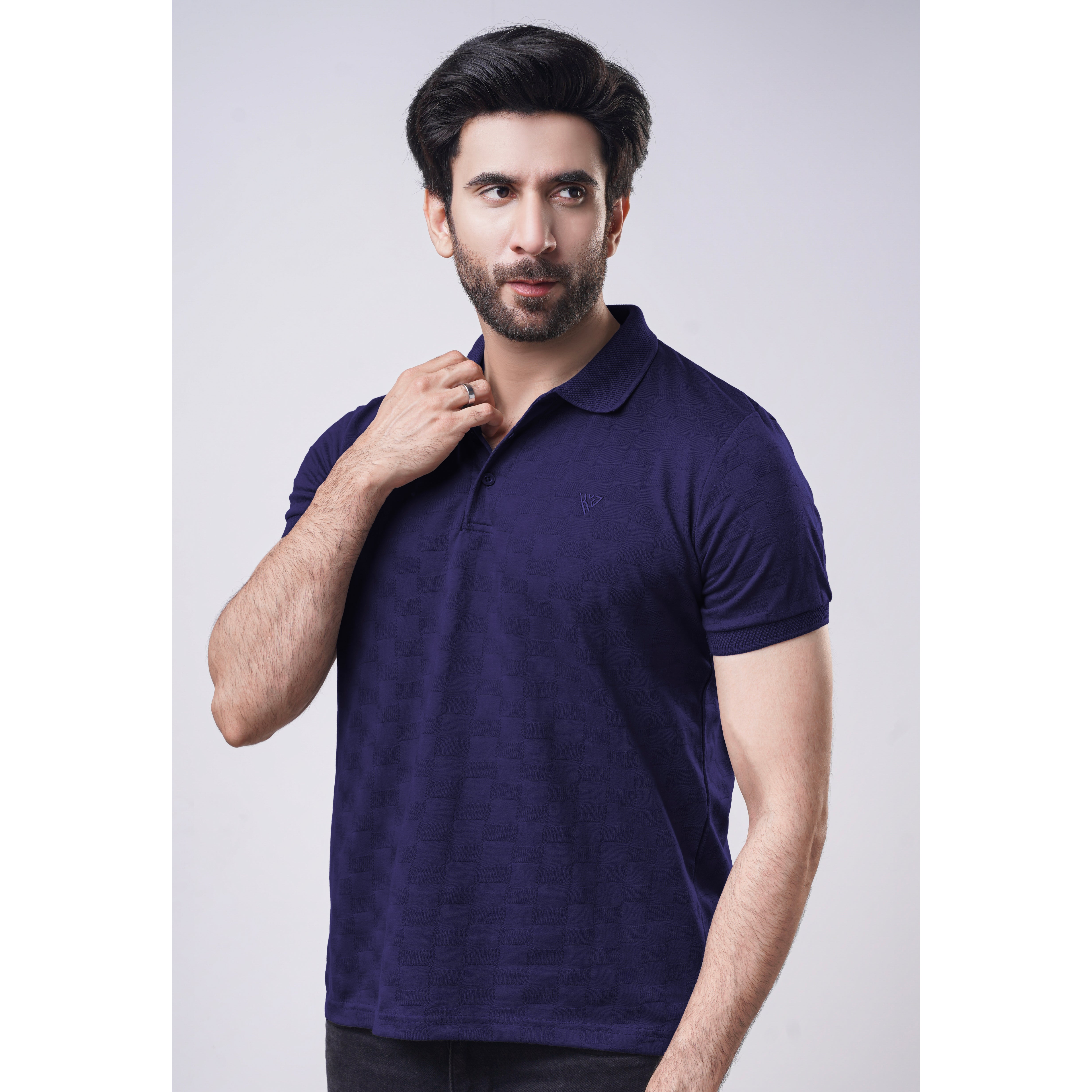 Men's Jacquard Half Sleeve Polo