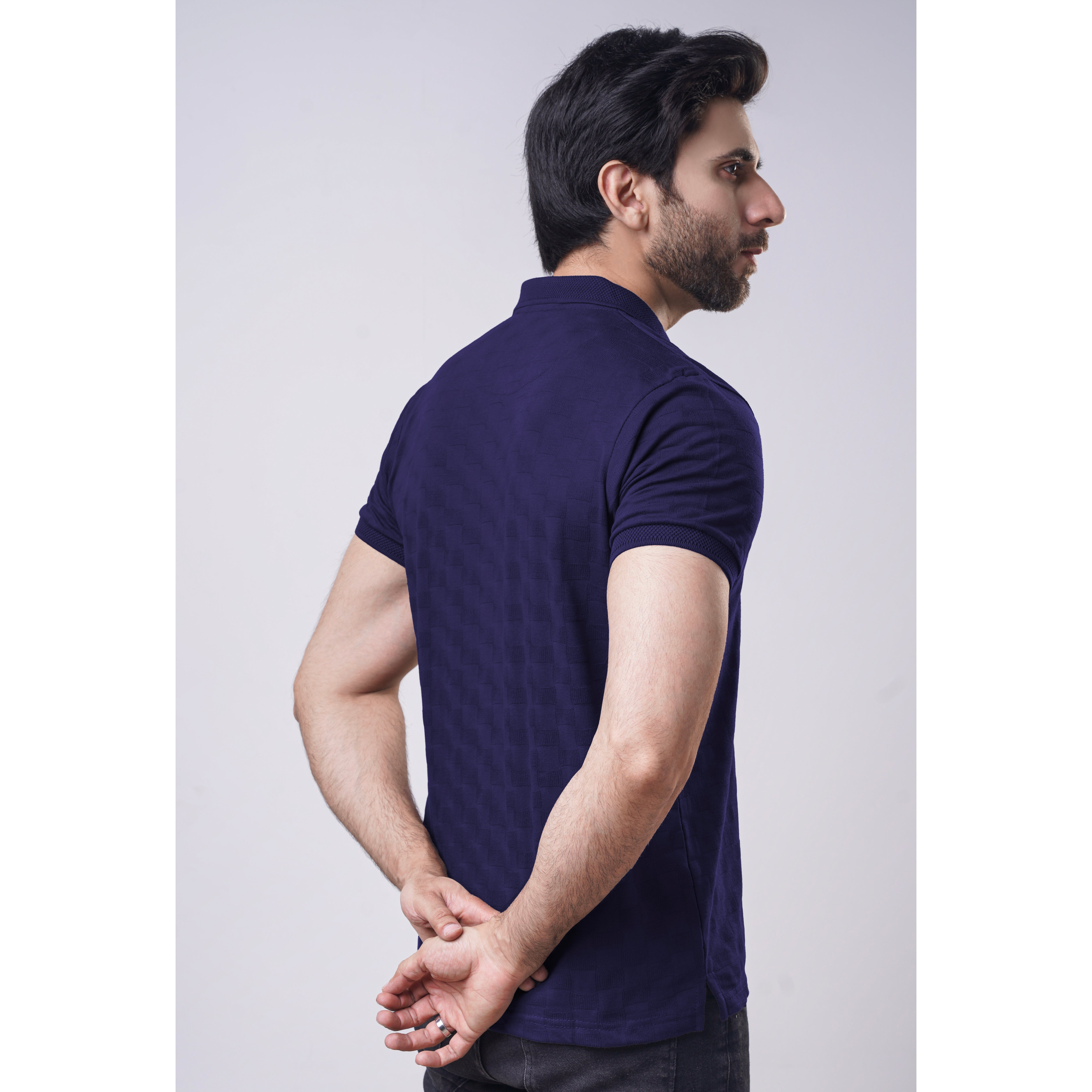 Men's Jacquard Half Sleeve Polo