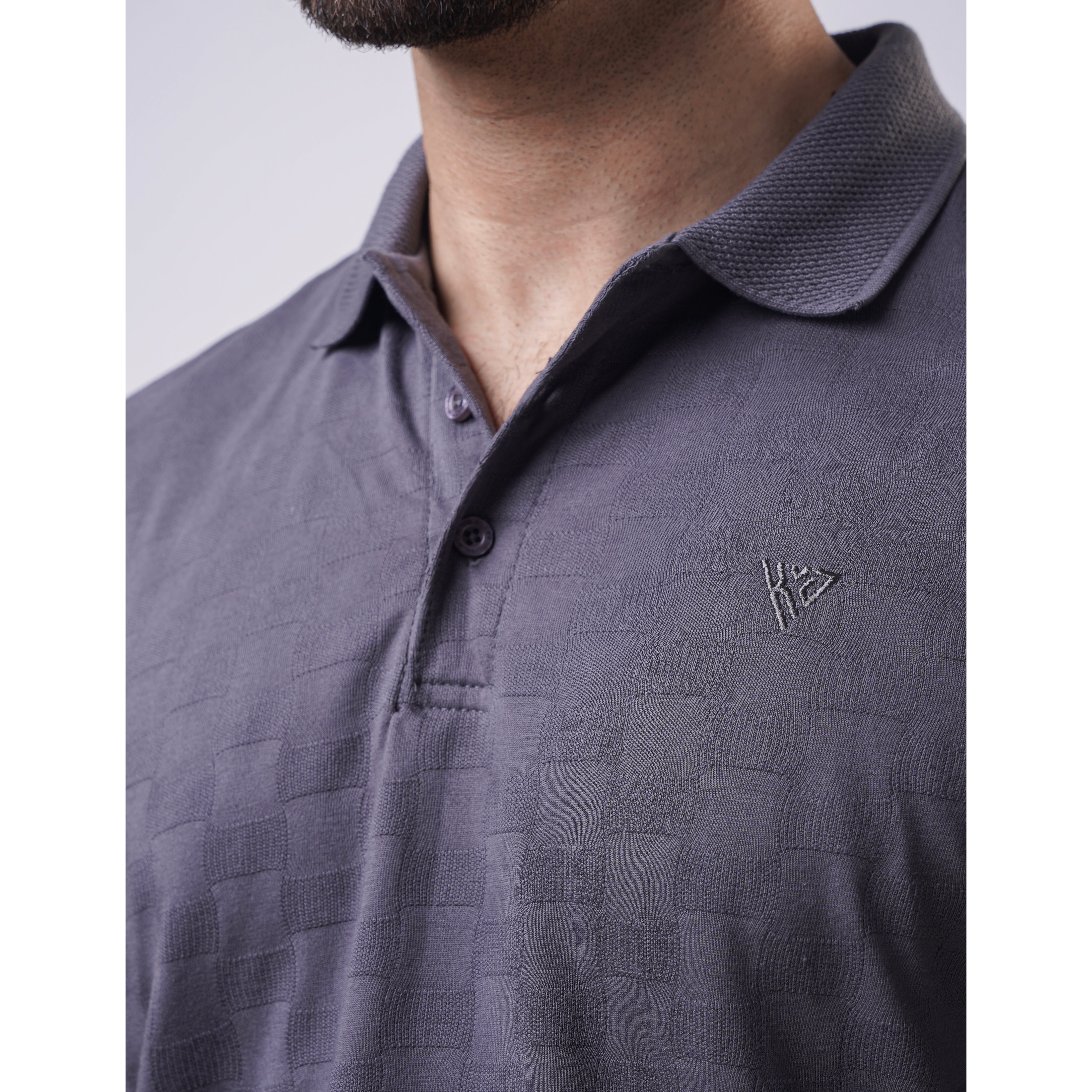 Men's Jacquard Half Sleeve Polo