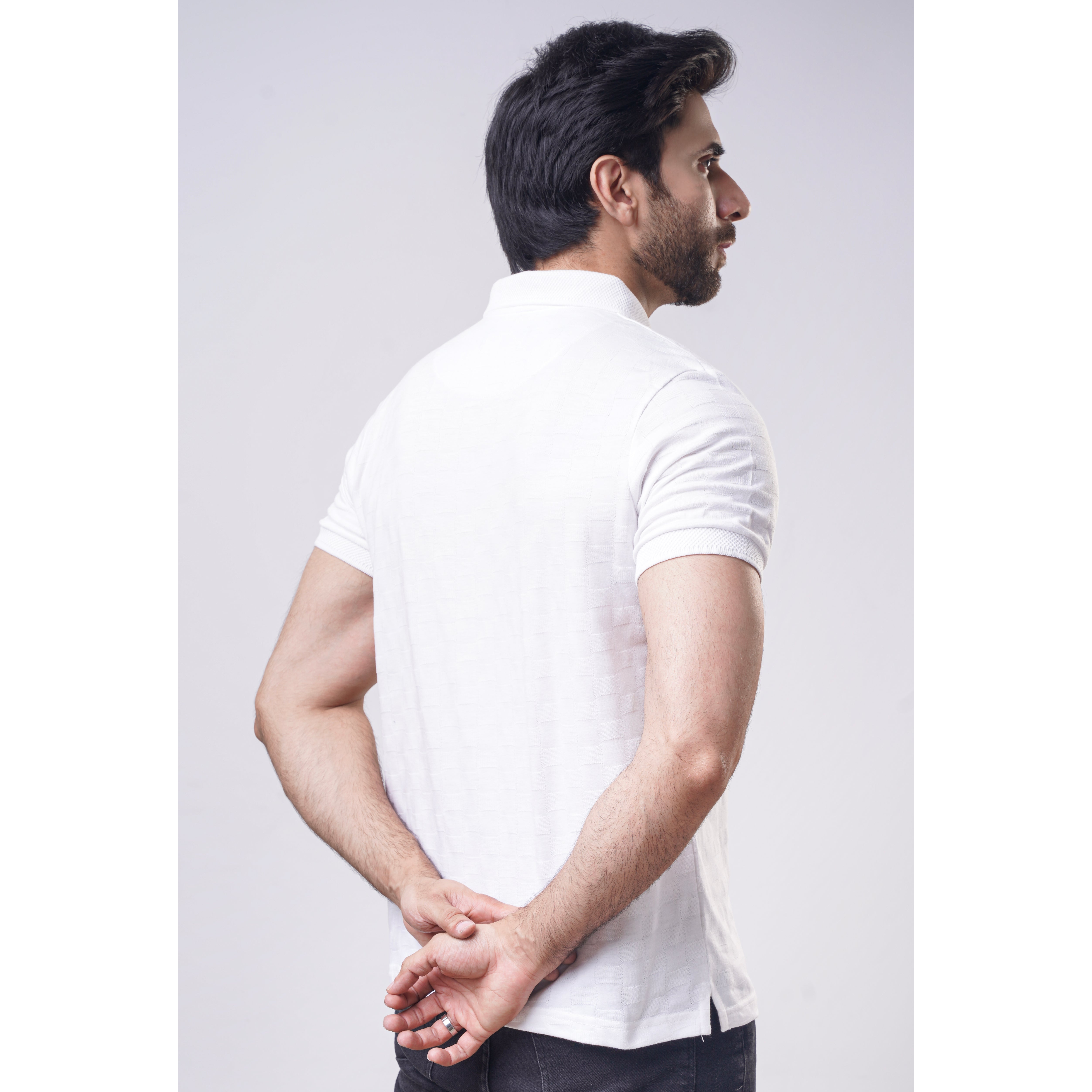 Men's Jacquard Half Sleeve Polo