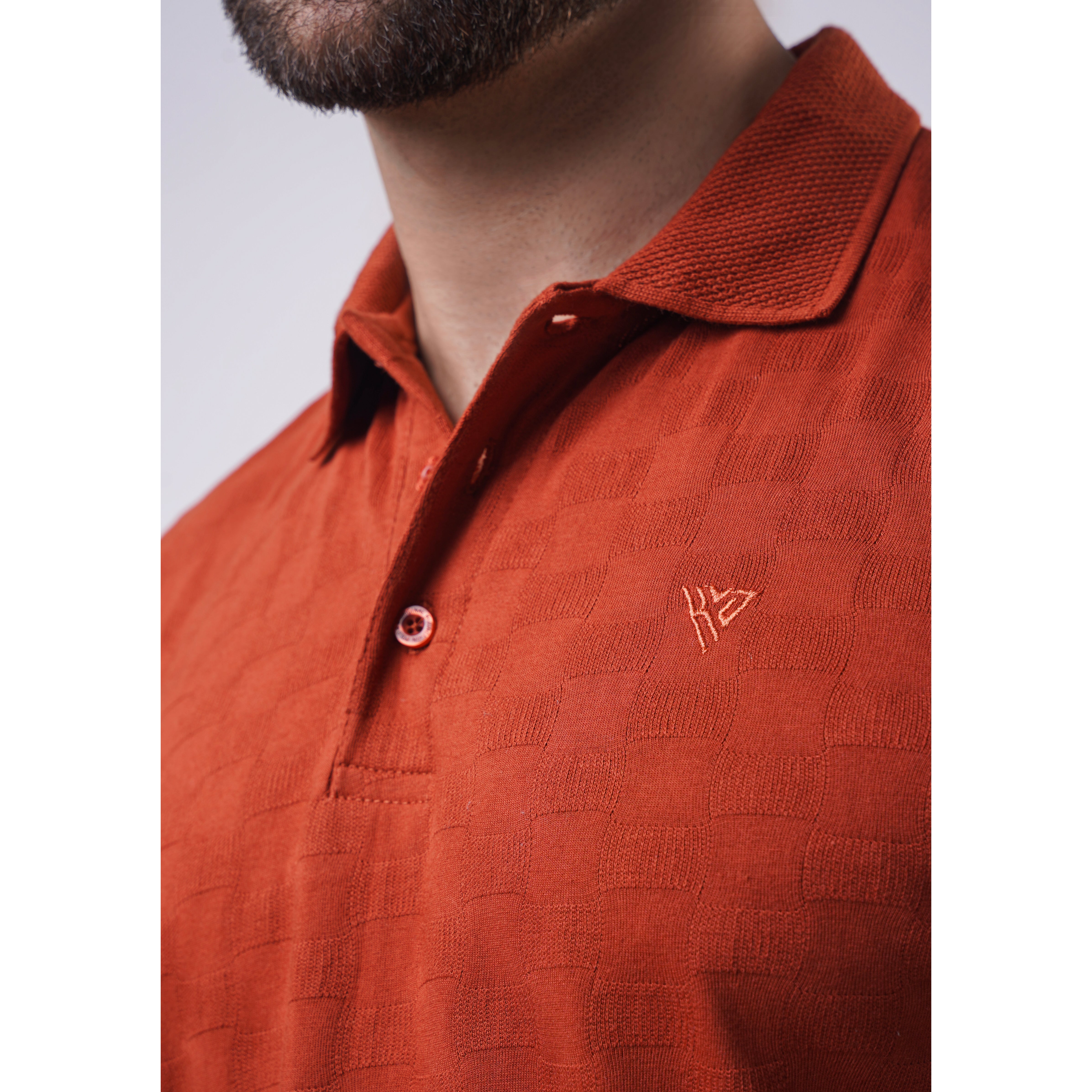 Men's Jacquard Half Sleeve Polo
