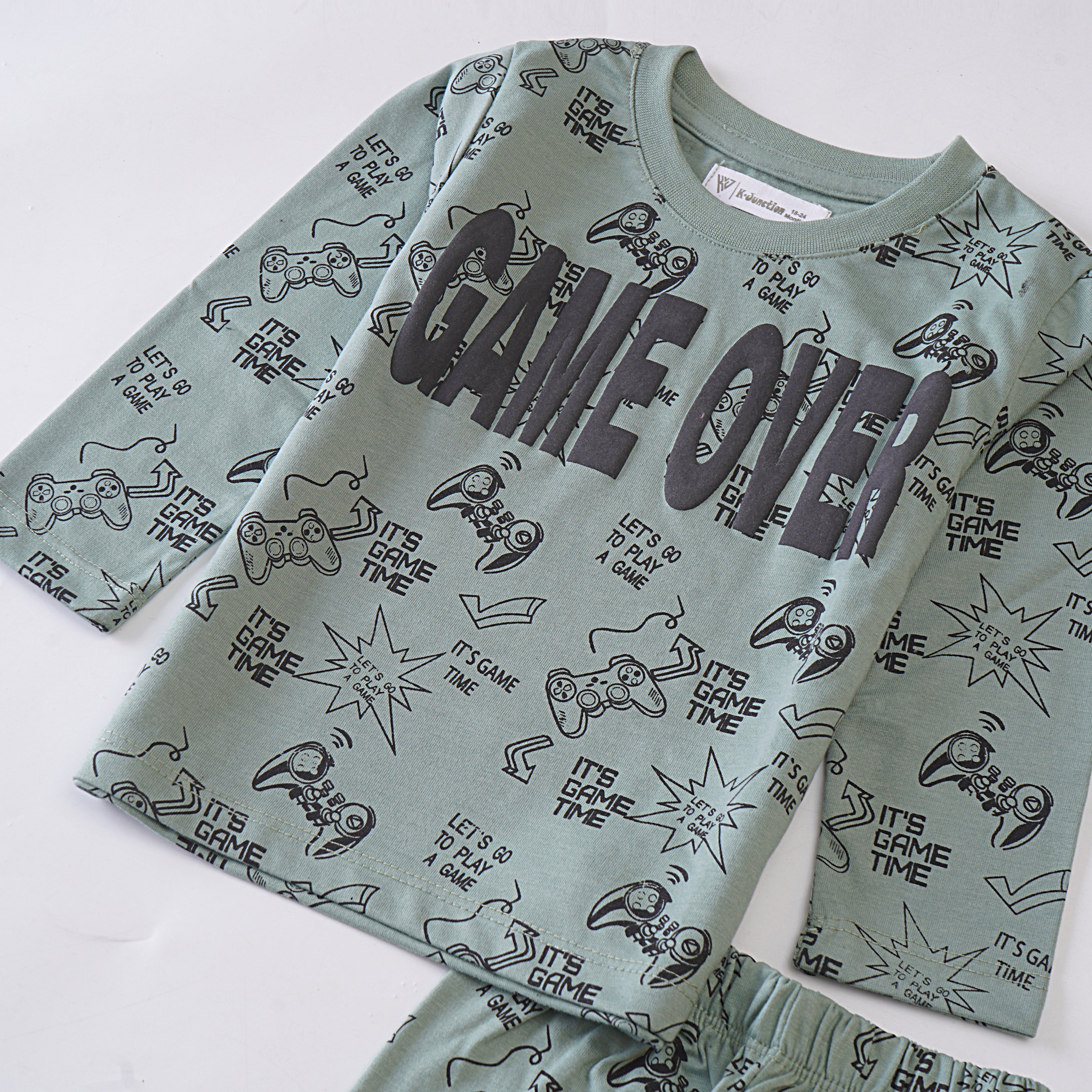 Boys Printed Full Sleeve Suit (Game-Over)