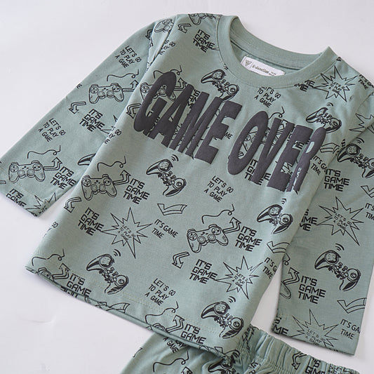 Boys Printed Full Sleeve Suit (Game-Over)