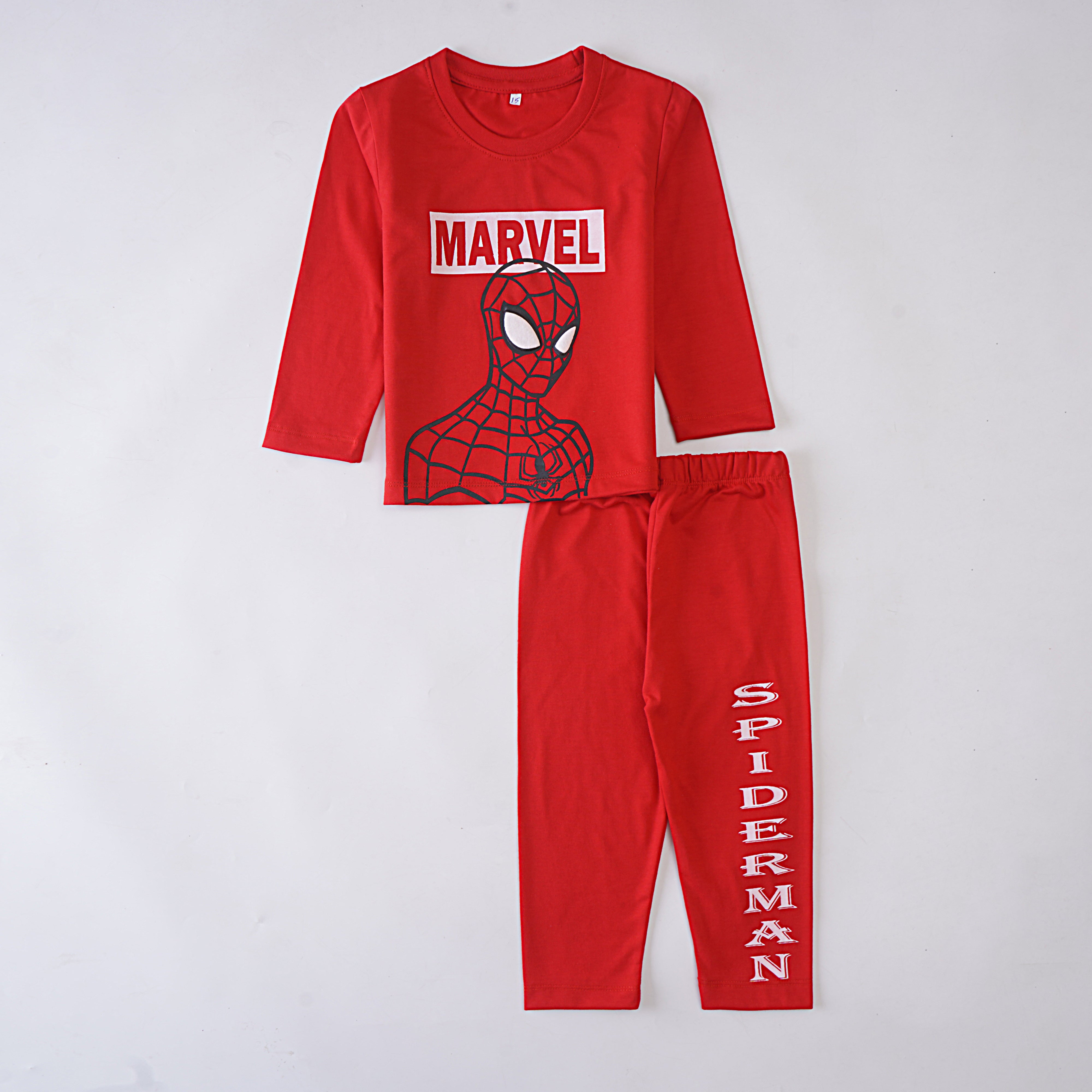 Boys Printed Full Sleeve Suit (Spiderman)