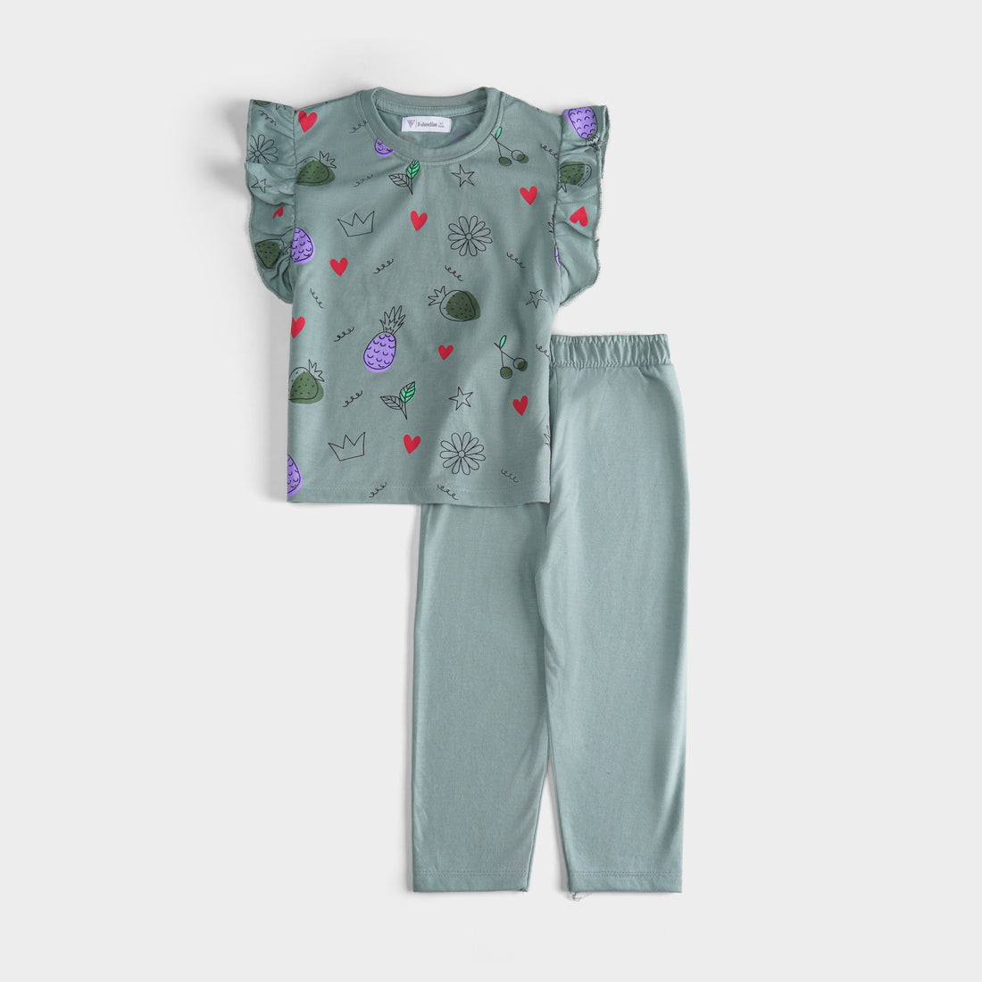 Girls 2 piece set (Printed Fruits)