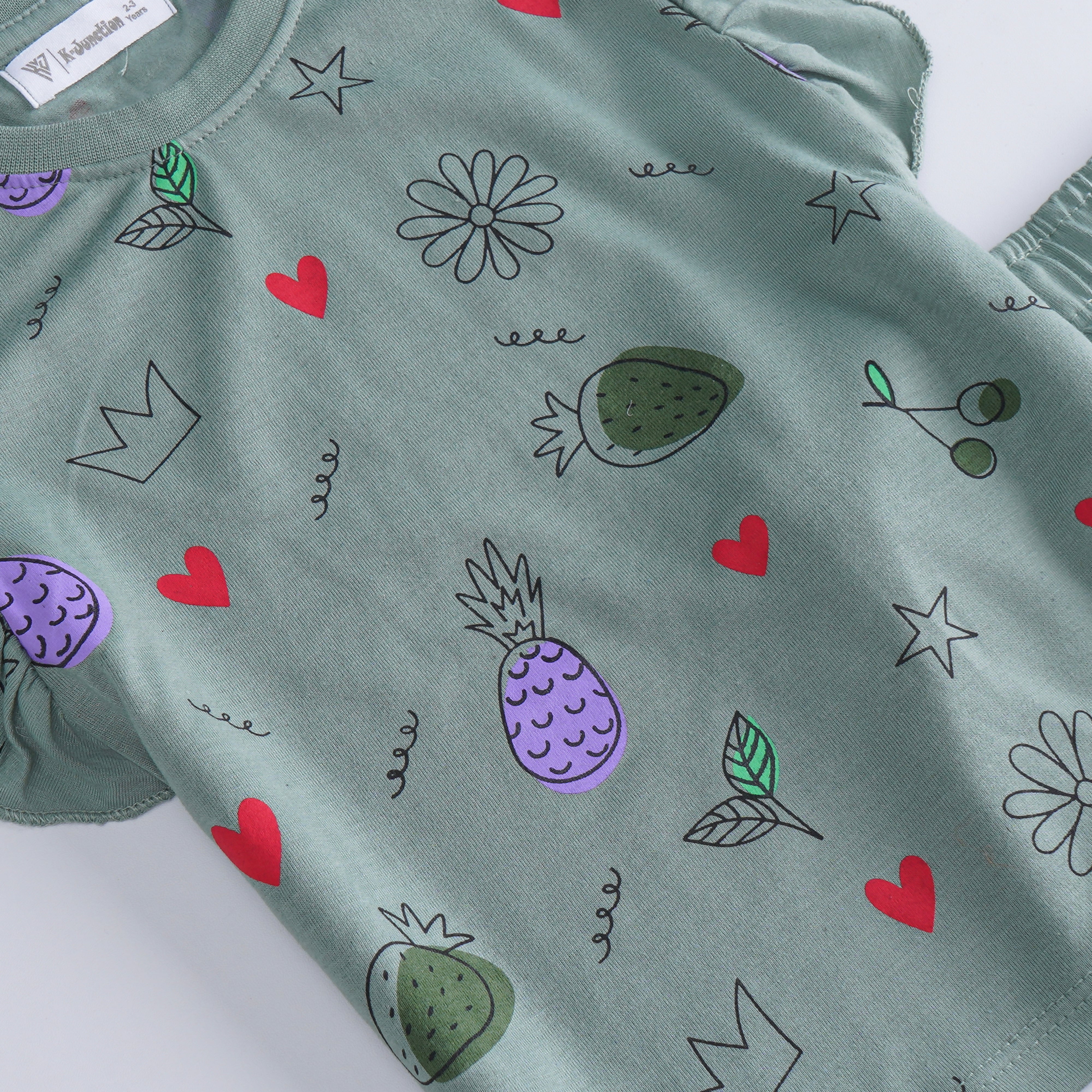 Girls 2 piece set (Printed Fruits)