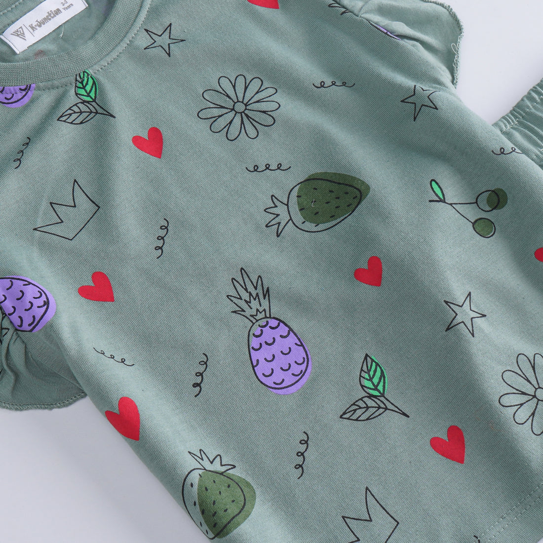 Girls 2 piece set (Printed Fruits)