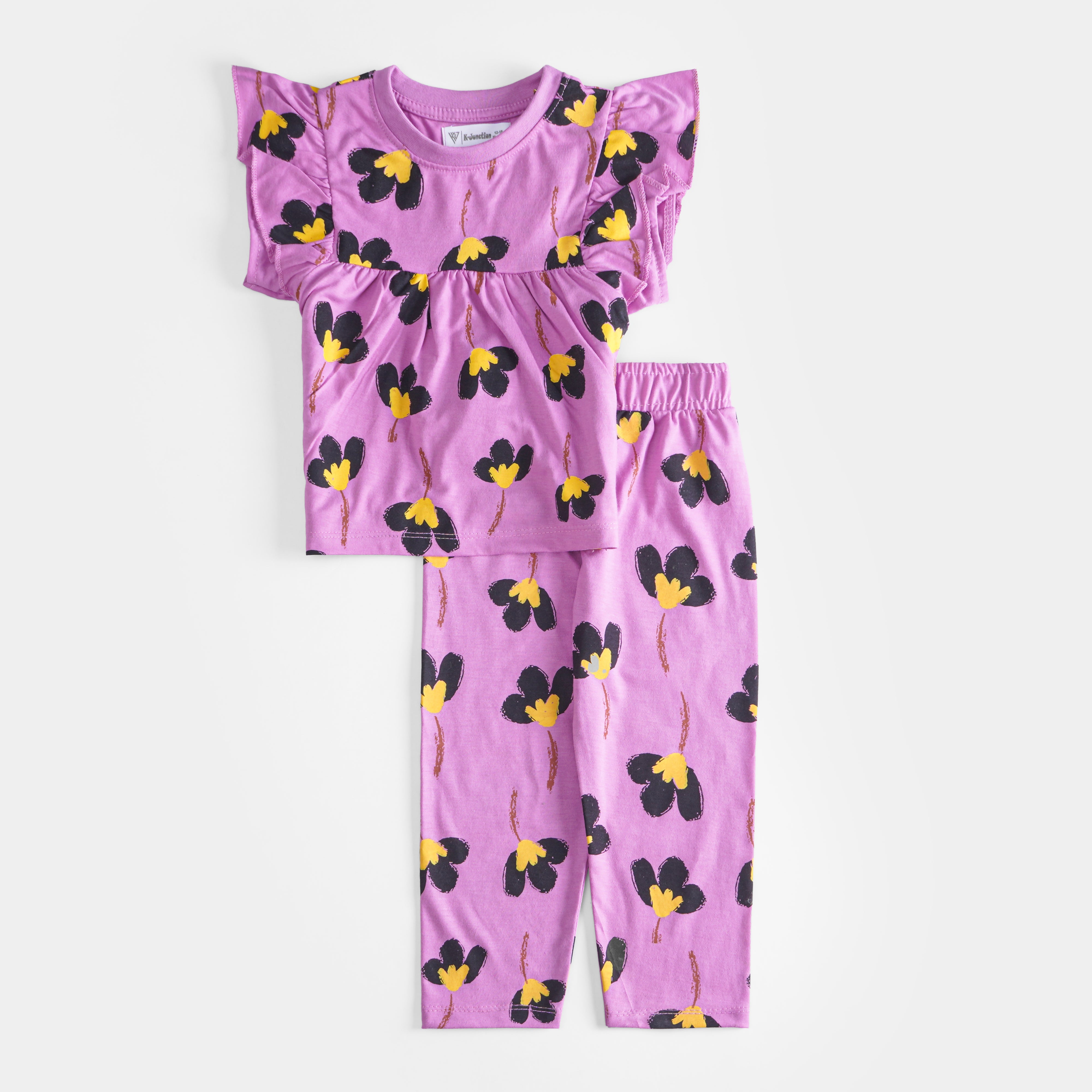 Girls 2 piece set (Printed Flowers)