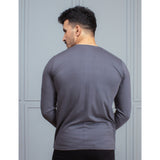 Men's full Sleeve Round Neck T-Shirt Grey