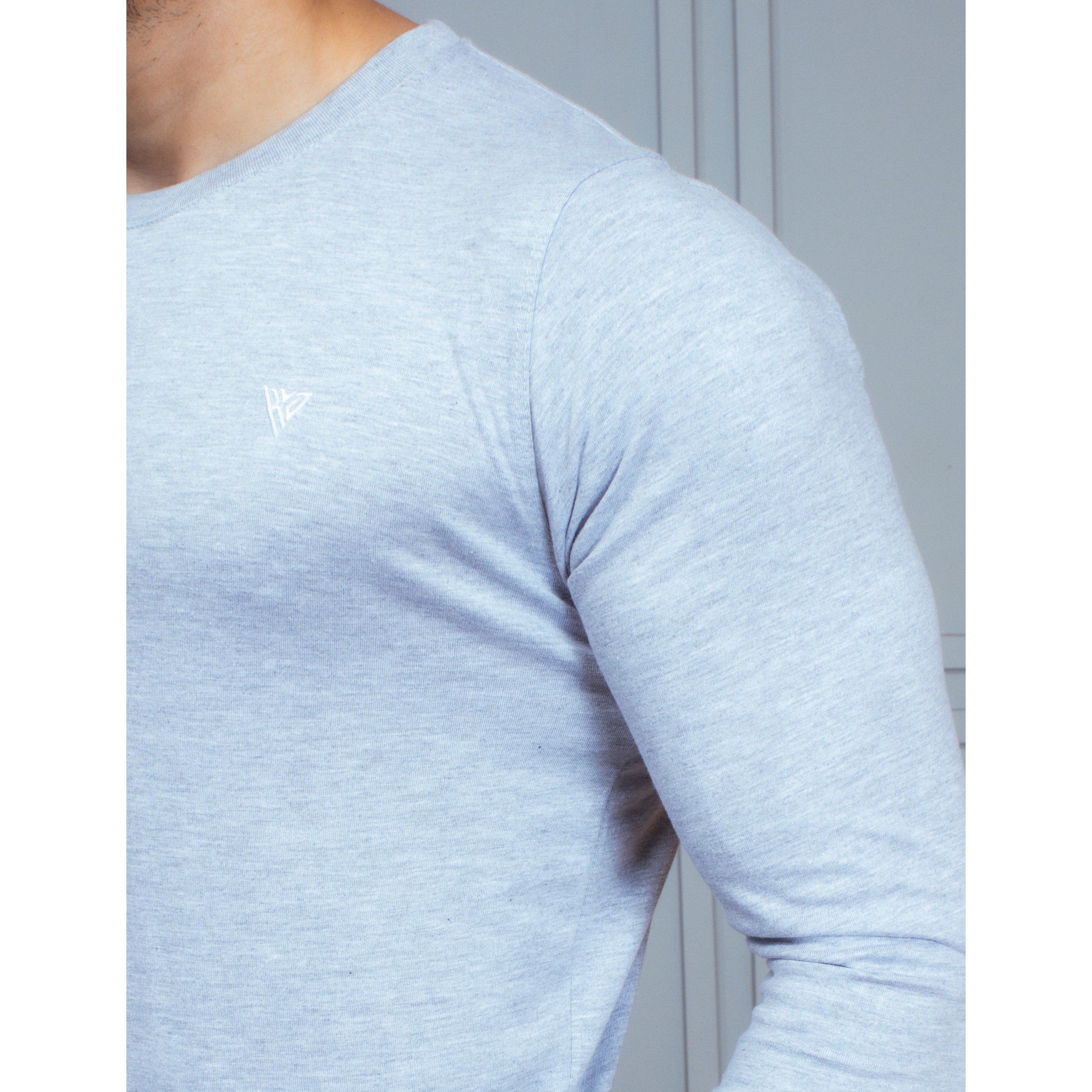 Men's full Sleeve Round Neck T-Shirt H grey