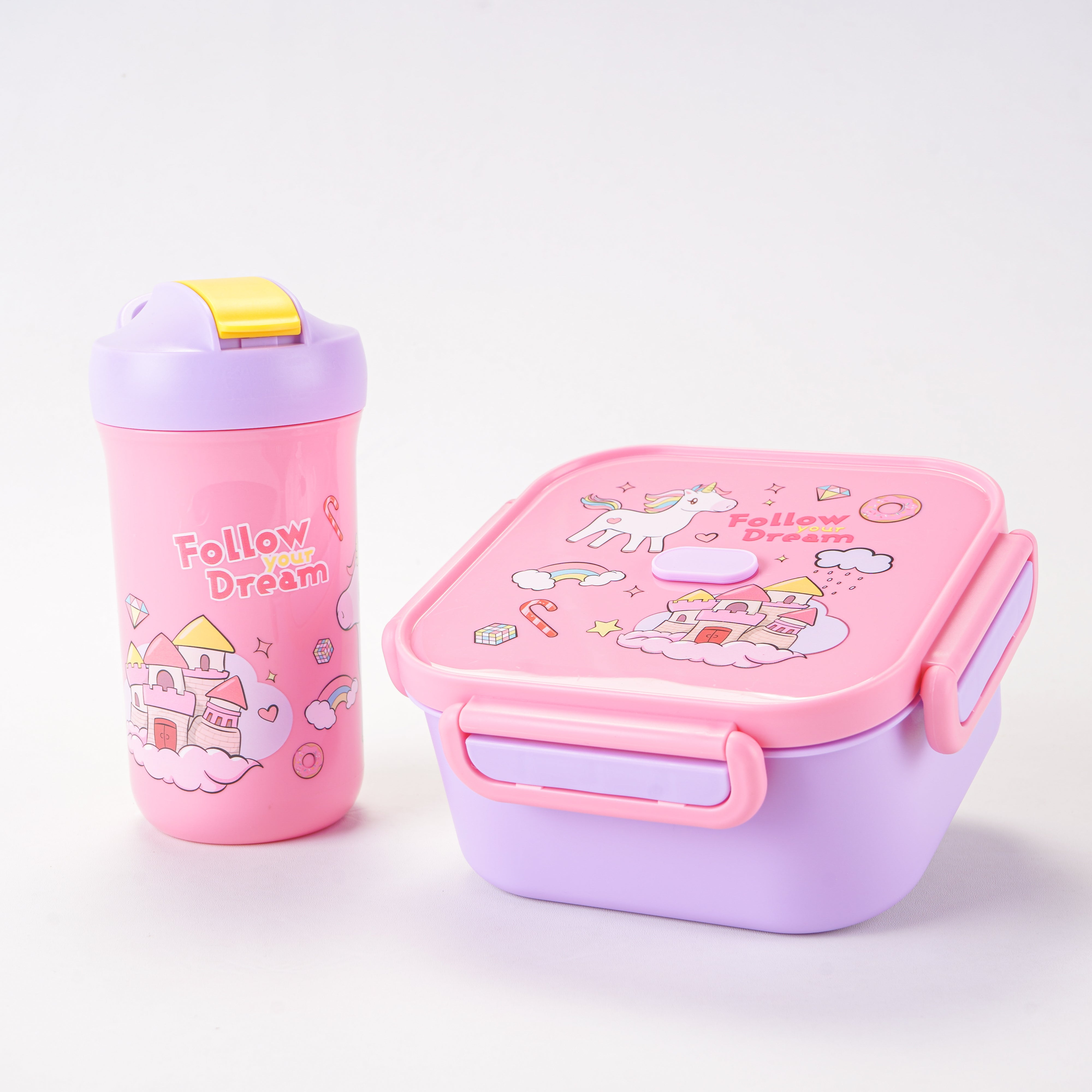 Lunch Box WIth Water Bottle (Pack Of 2)