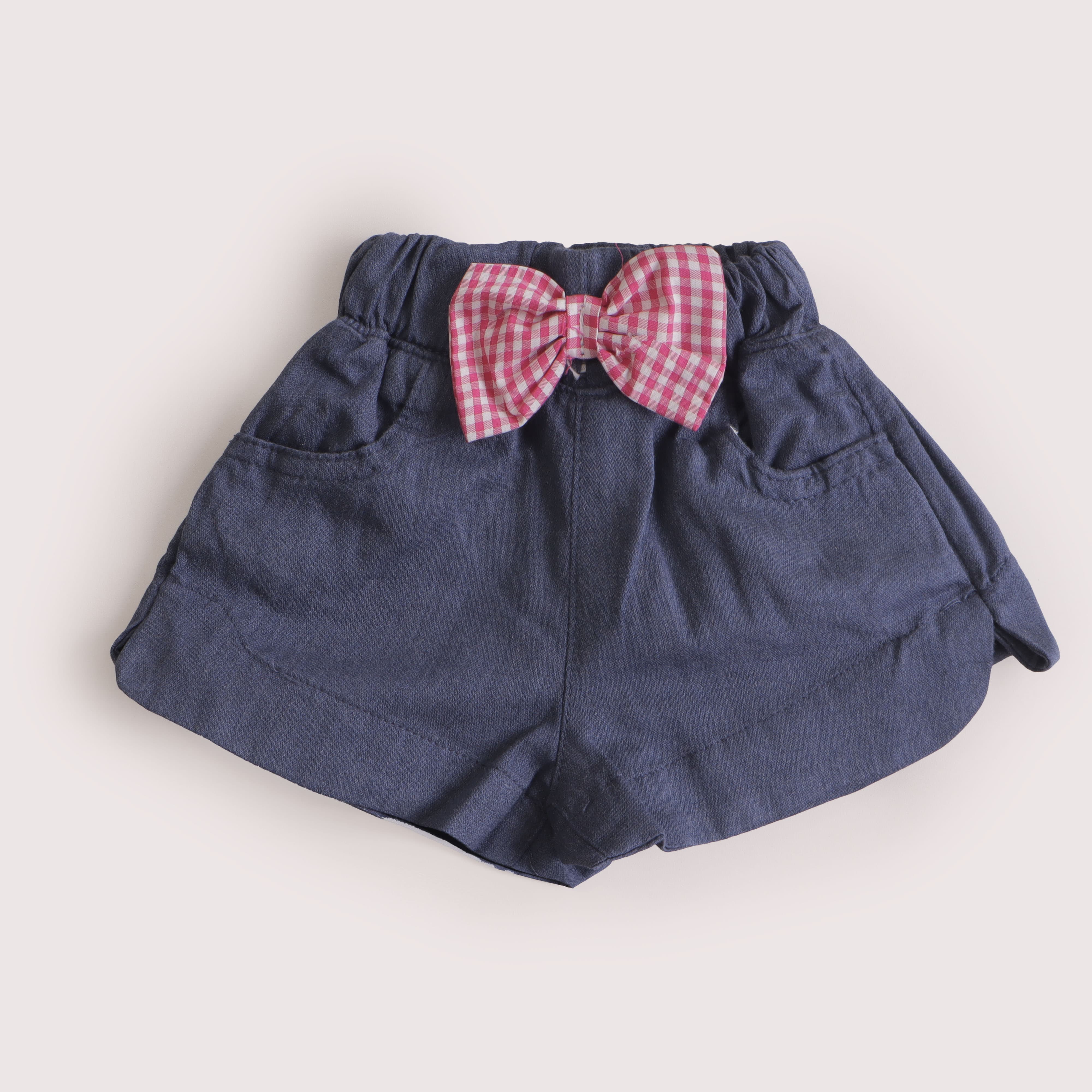 Girls Denim Bow Shorts