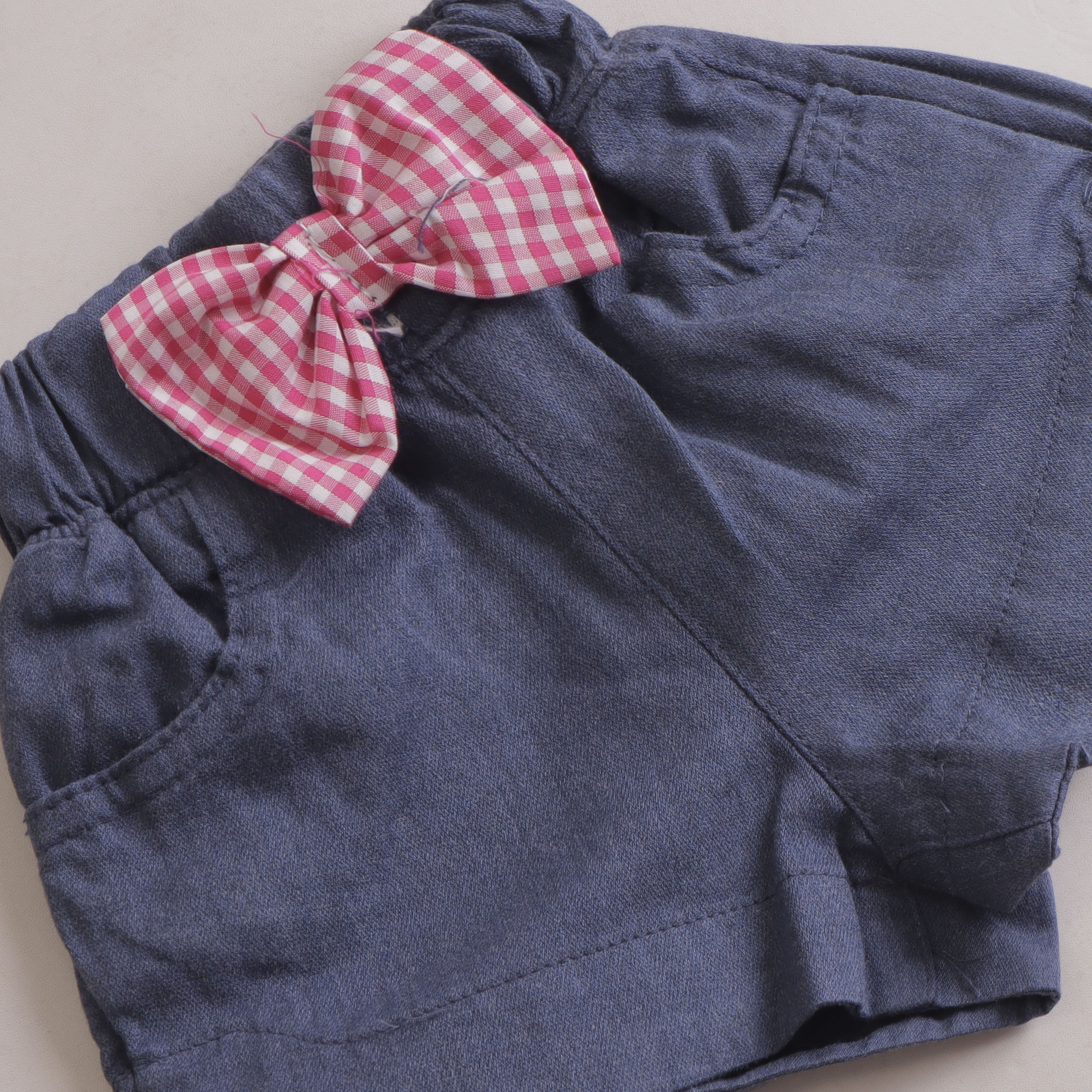 Girls Denim Bow Shorts