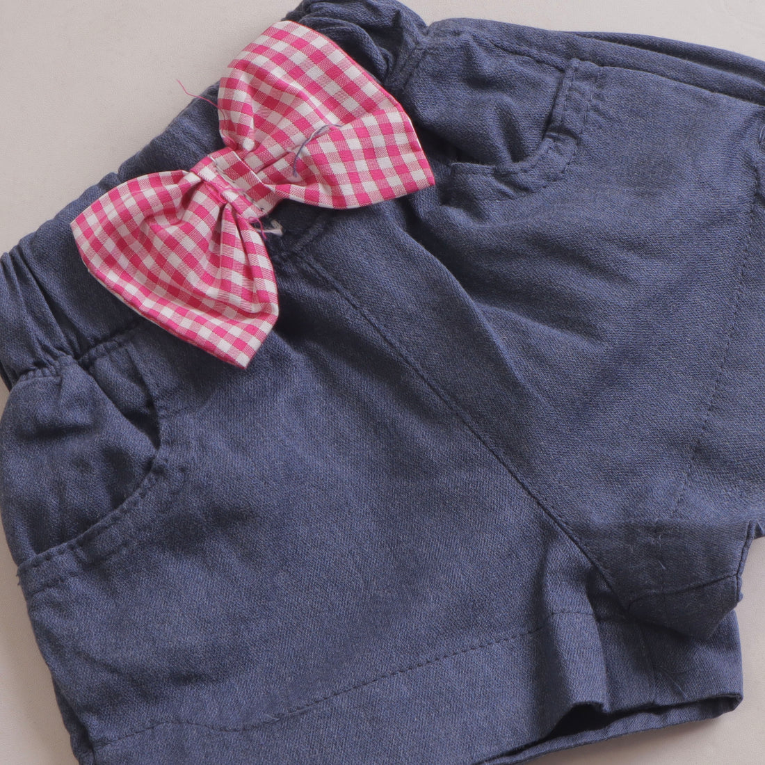Girls Denim Bow Shorts