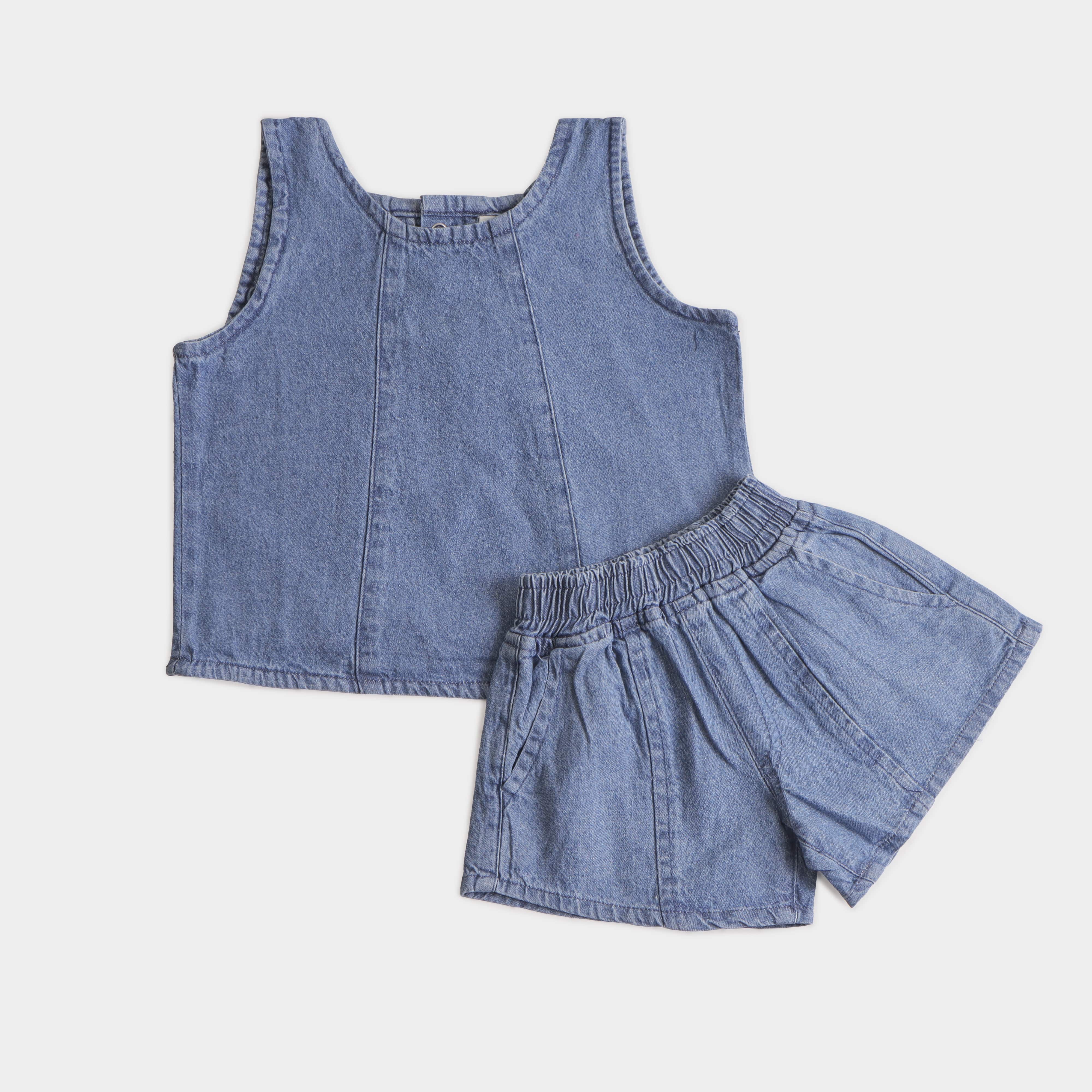 Girls Denim 2 Pcs Set