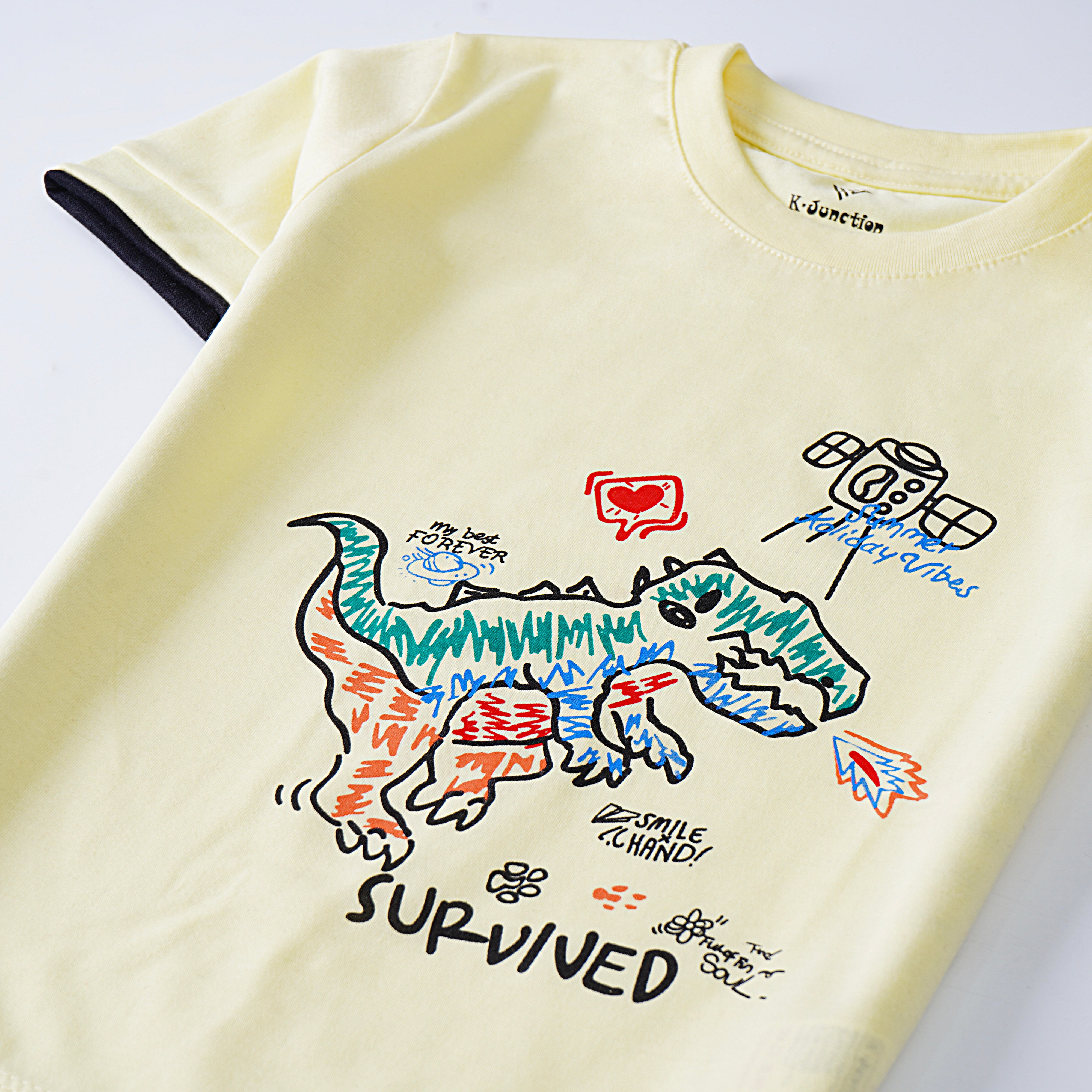 Infant Boys Half Sleeves-Printed T-Shirt (Survived)