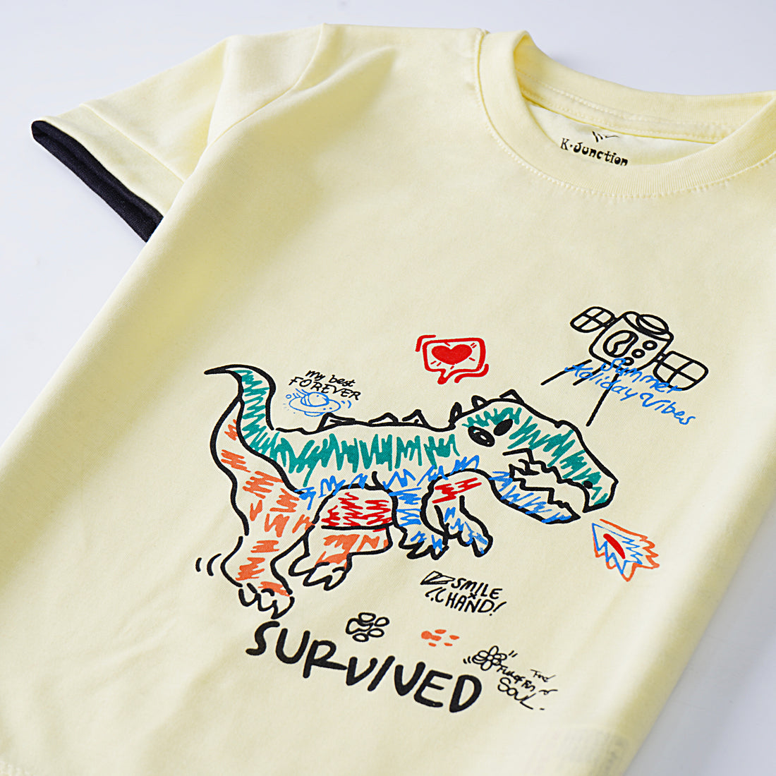 Infant Boys Half Sleeves-Printed T-Shirt (Survived)