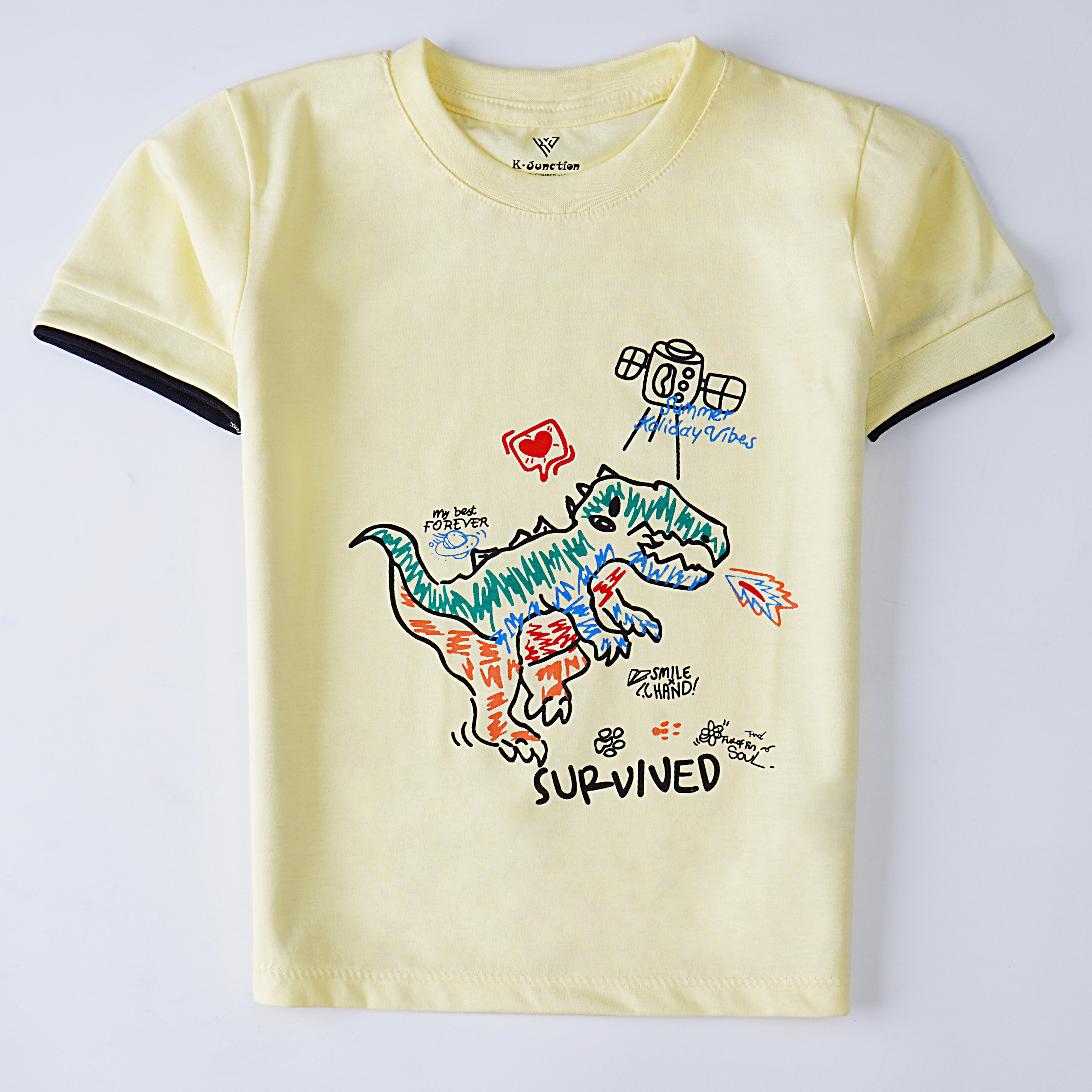 Infant Boys Half Sleeves-Printed T-Shirt (Survived)