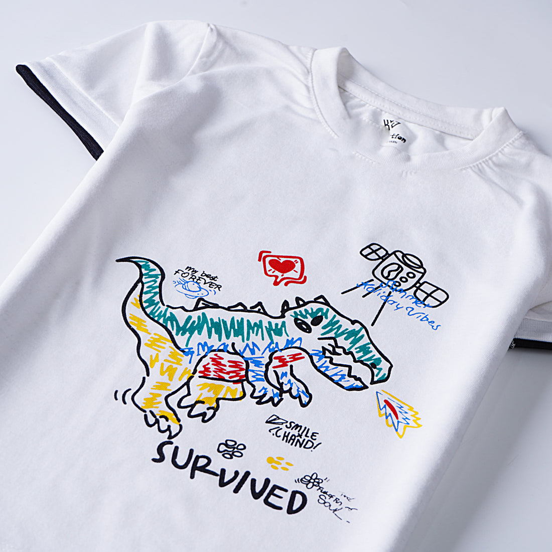 Infant Boys Half Sleeves-Printed T-Shirt (Survived)