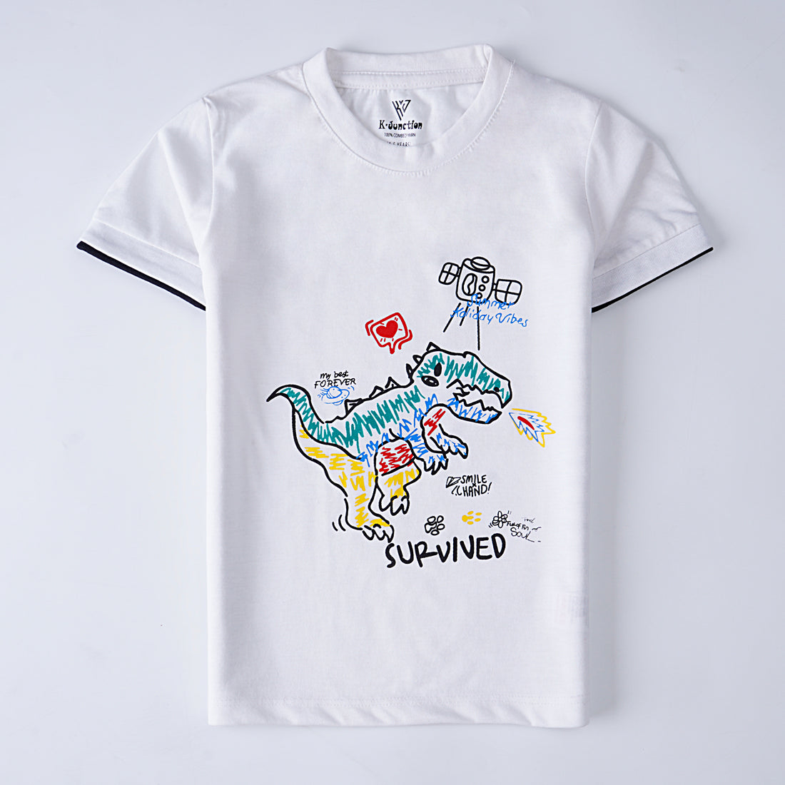 Infant Boys Half Sleeves-Printed T-Shirt (Survived)
