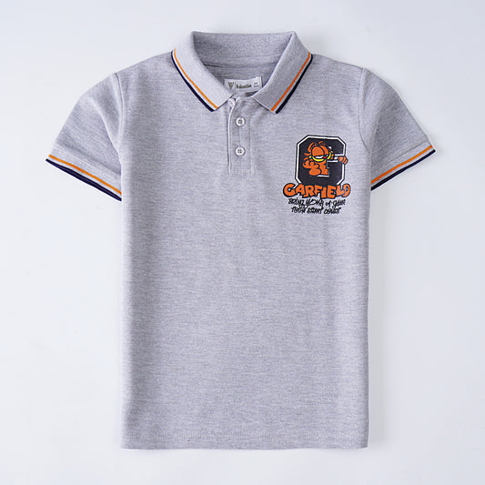 Boys Half Sleeves Polo T-Shirt (Garfield)