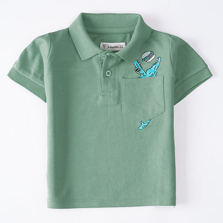 Boys Half Sleeves Polo T-Shirt (Croc)