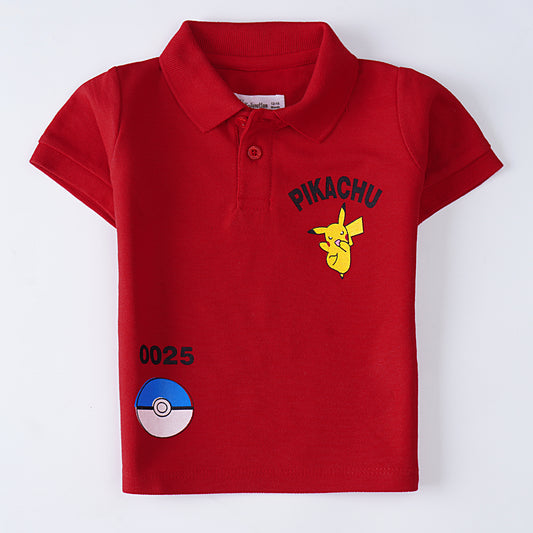 Boys Half Sleeves Polo T-Shirt (Pikachu)