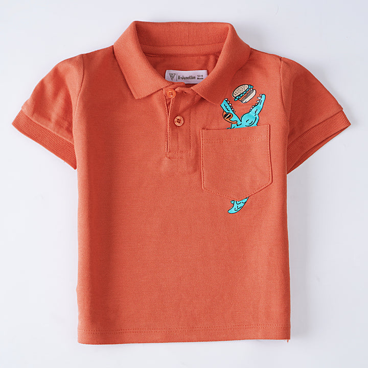 Boys Half Sleeves Polo T-Shirt (Croc)