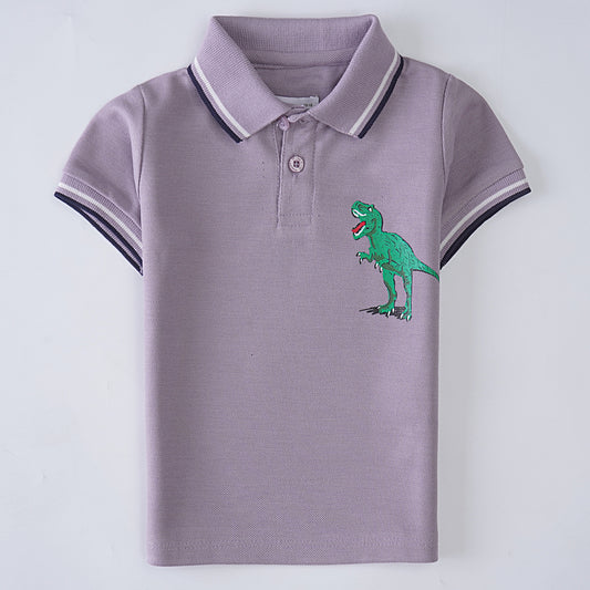 Boys Half Sleeves Polo T-Shirt (Dino)