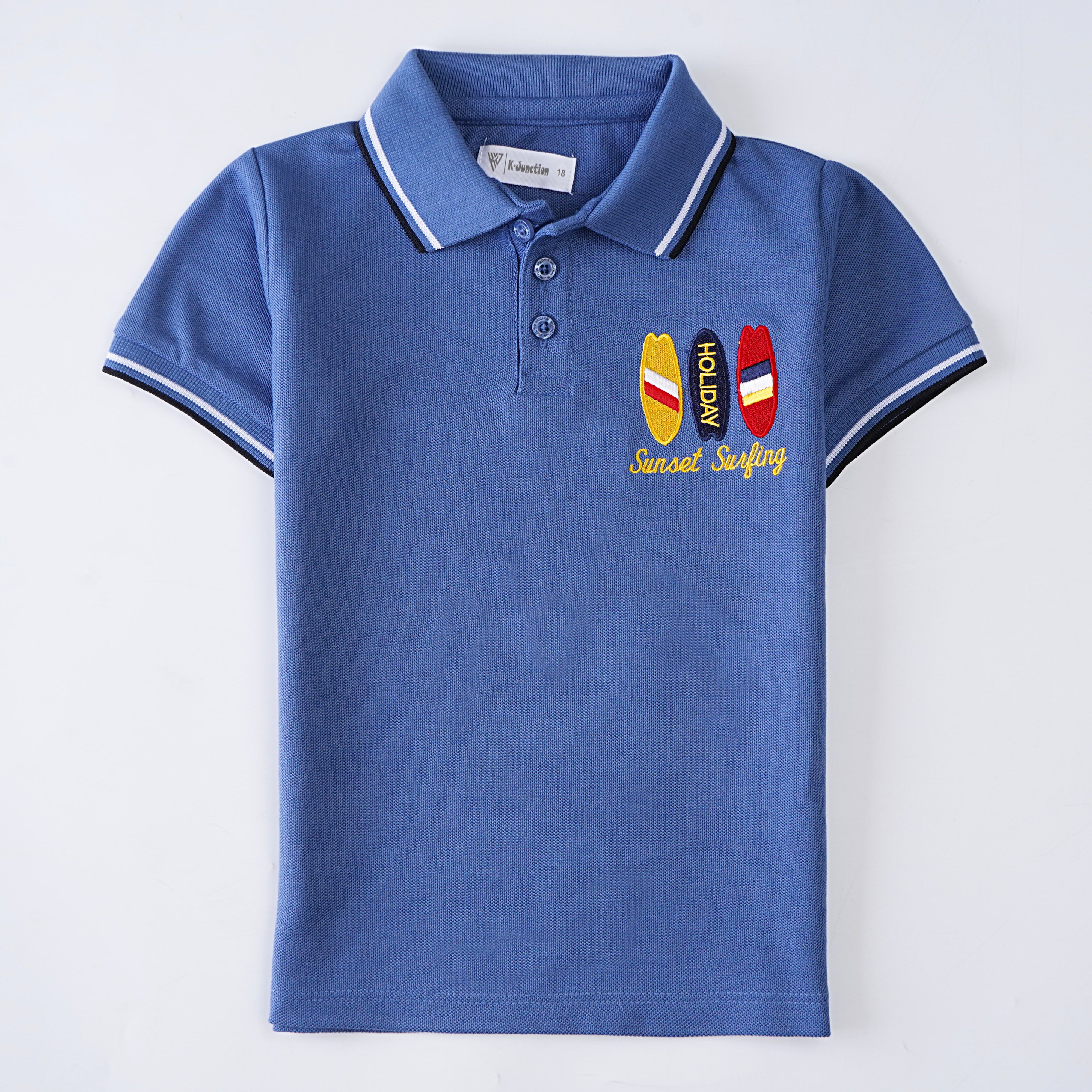 Boys Half Sleeves Polo T-Shirt (Sunset Surfing)