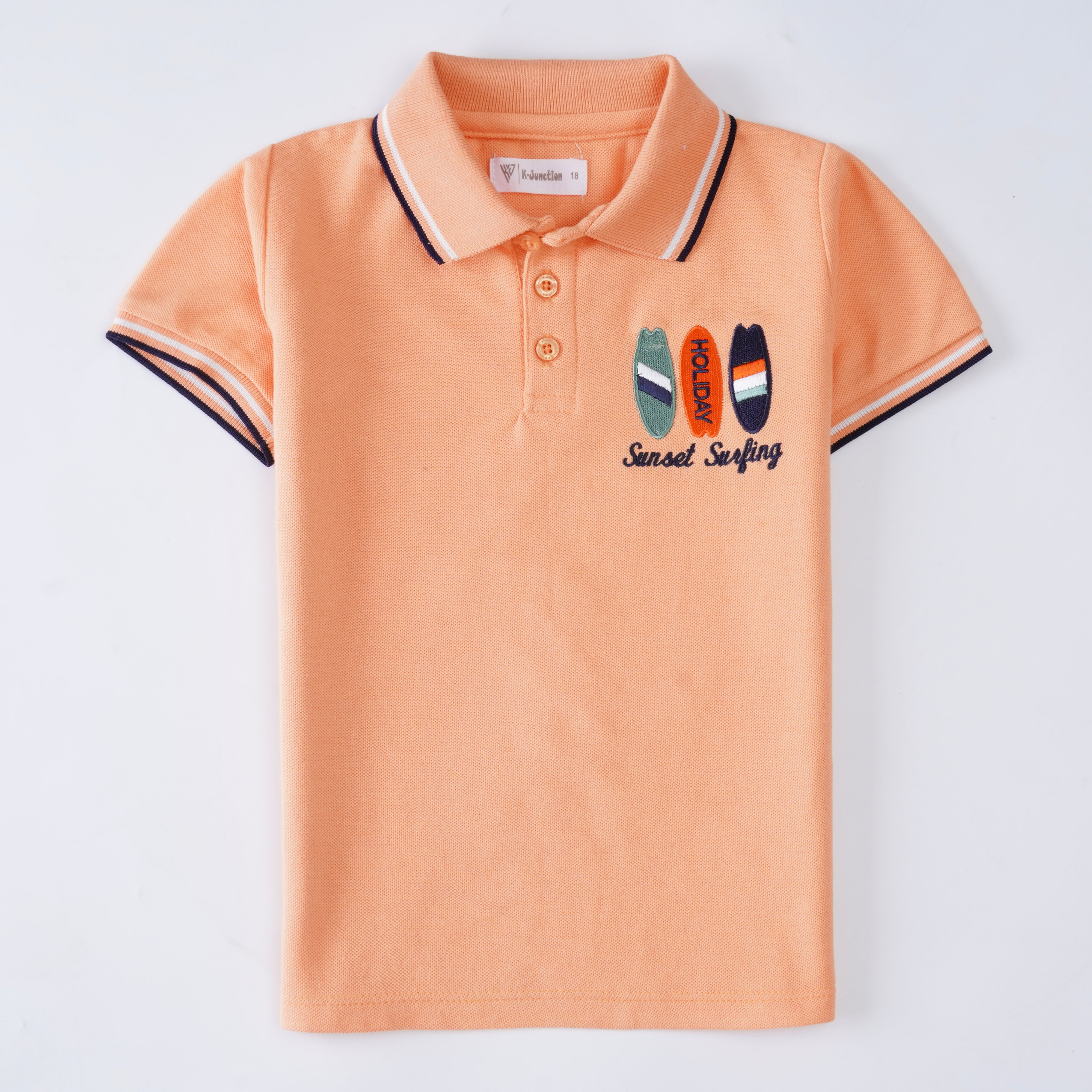 Boys Half Sleeves Polo T-Shirt (Sunset Surfing)