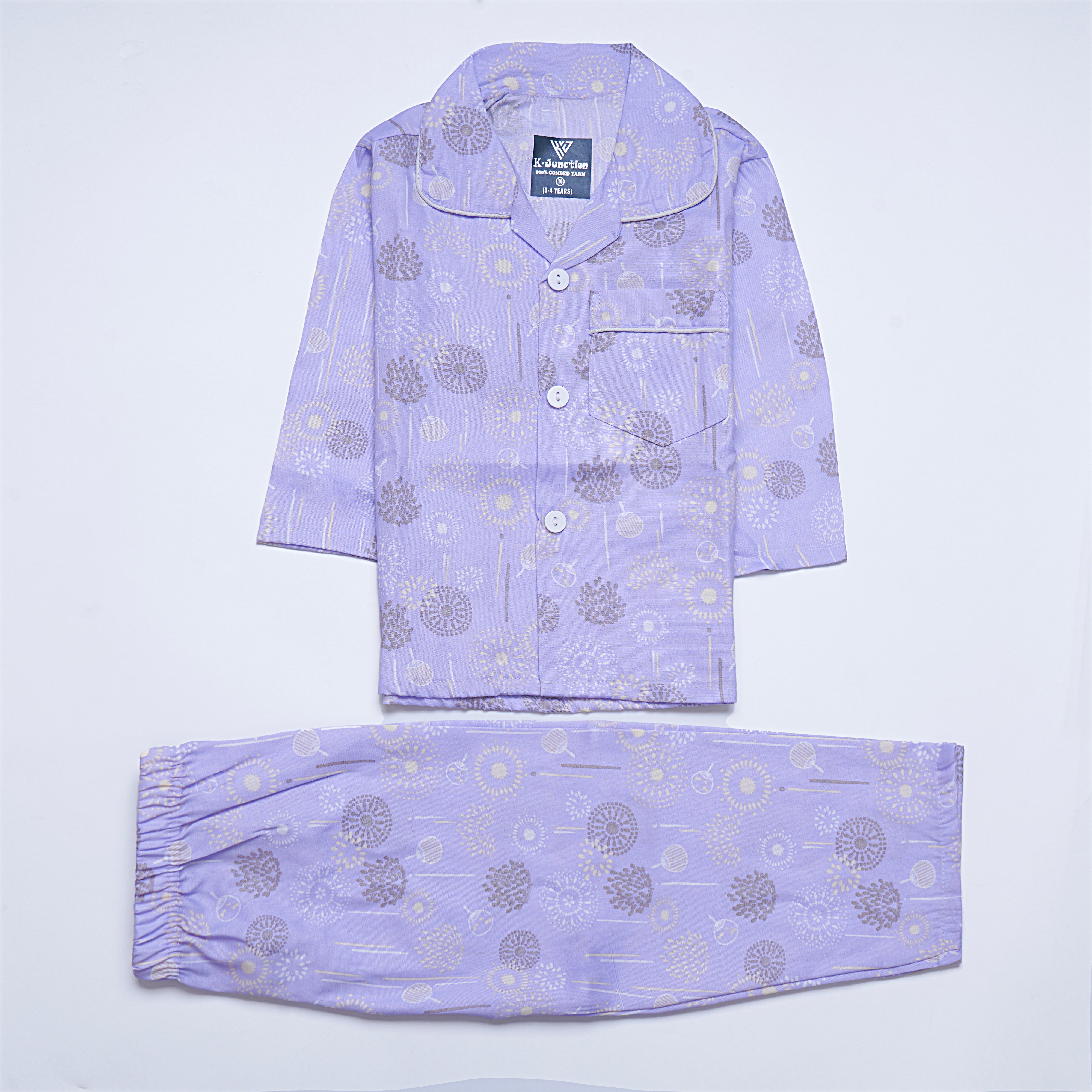 Girls Night Suit Full Sleeves Color(144)