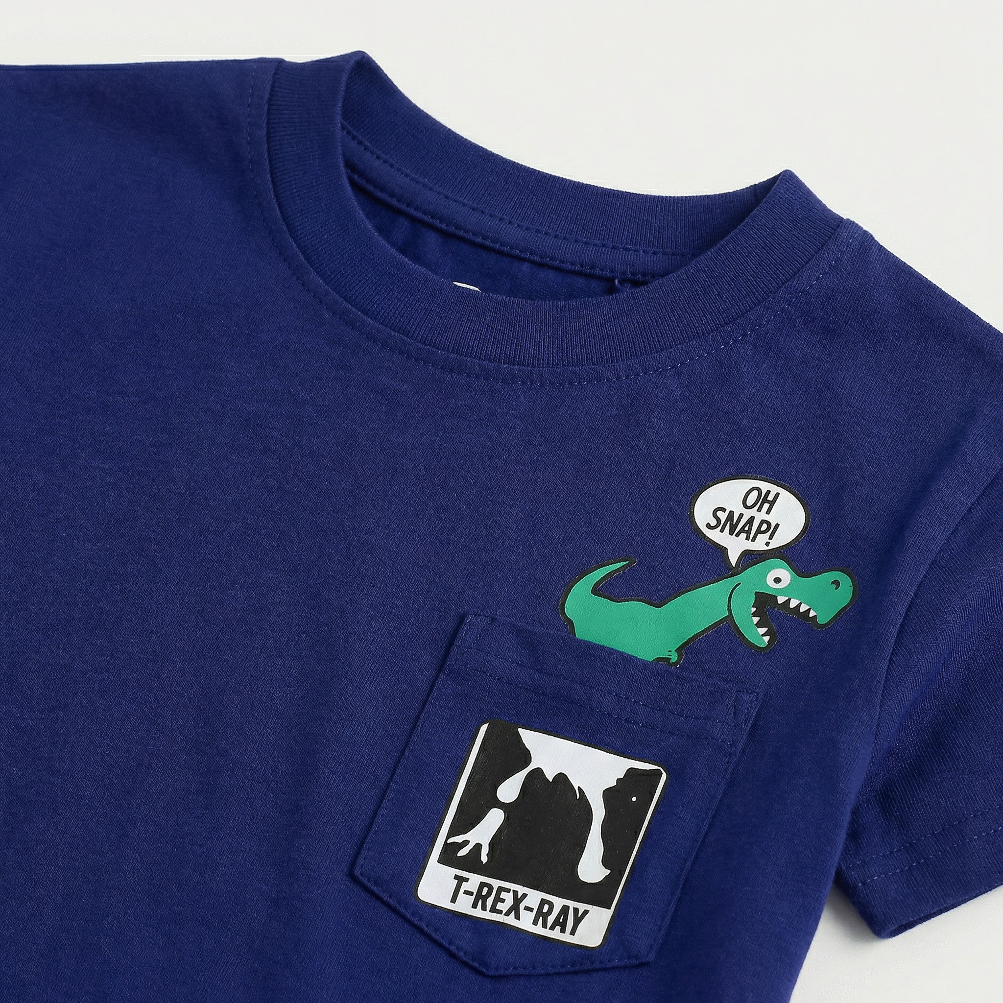 Boys Half Sleeves-Printed T-Shirt (Dino-Pocket)