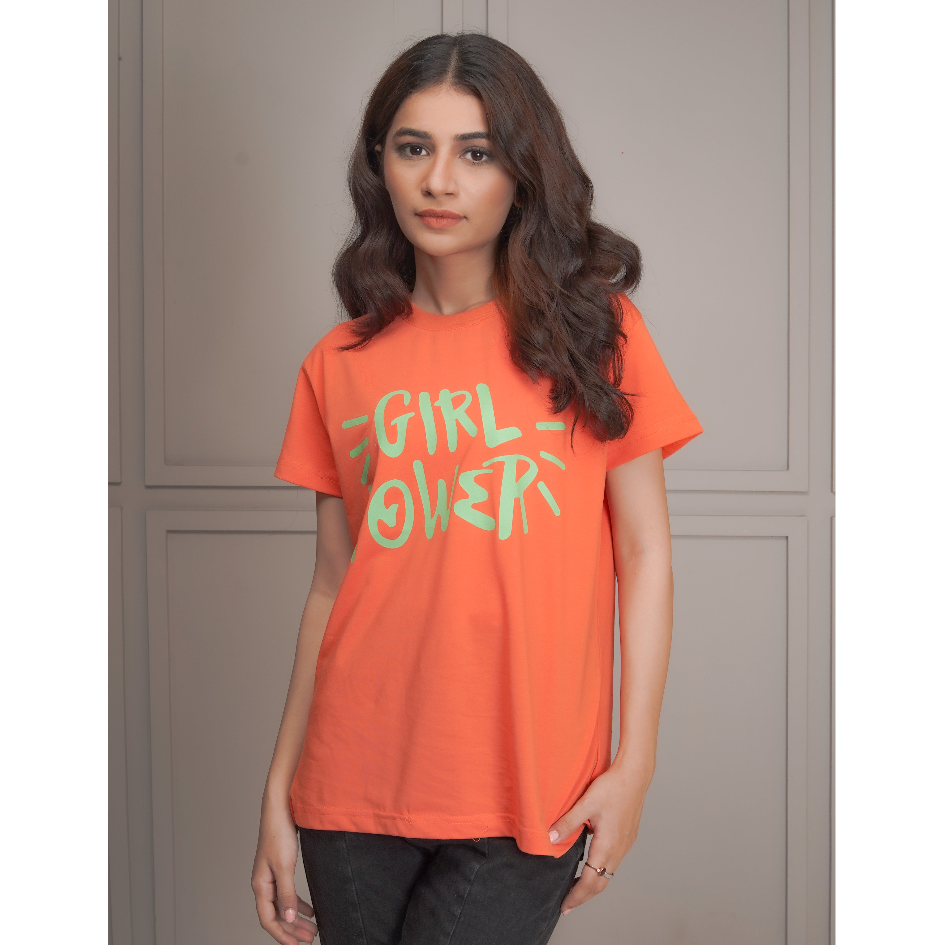 Women's Half Sleeve T-Shirt (Girls-Power)