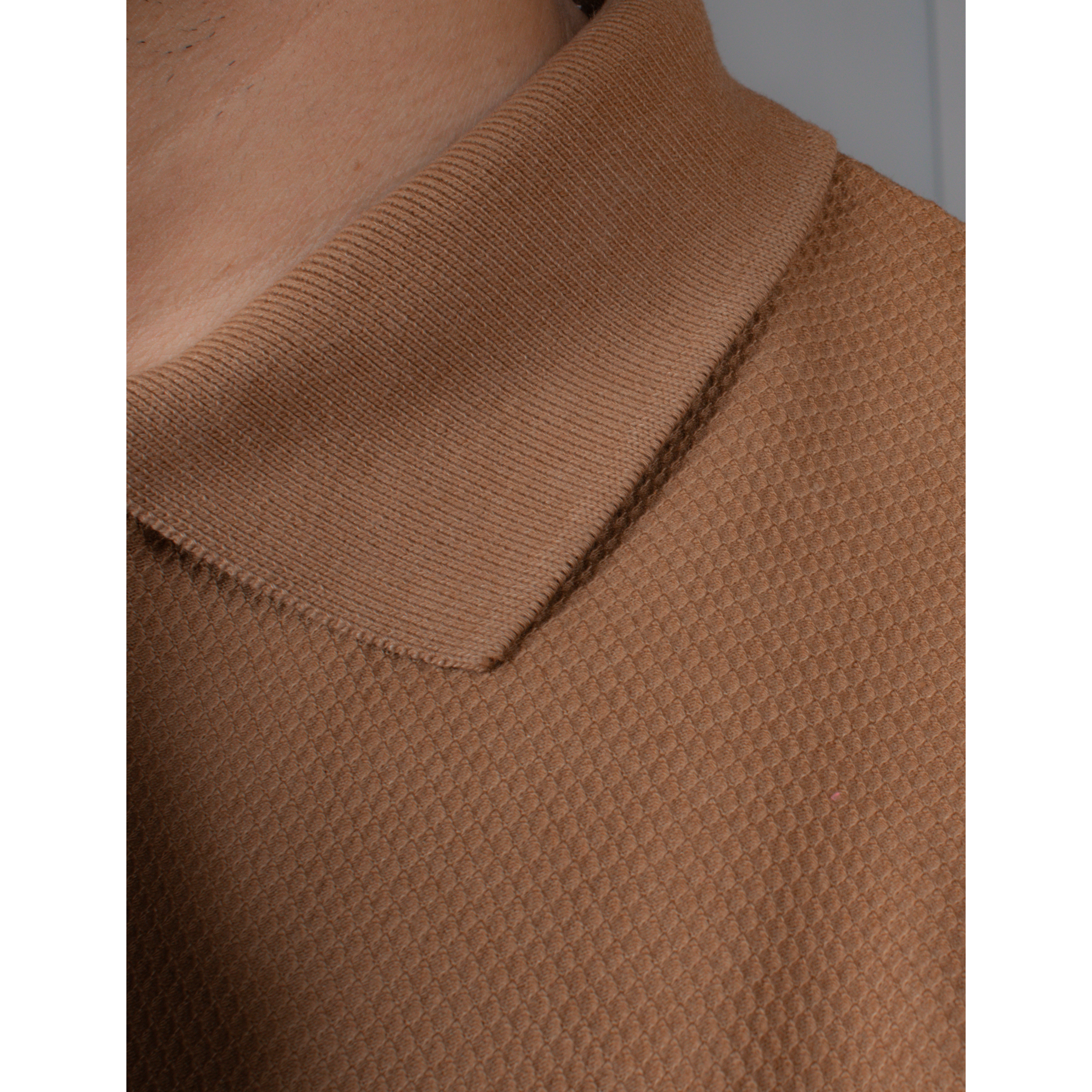 Men's Popcorn Half Sleeve Polo Color Brown