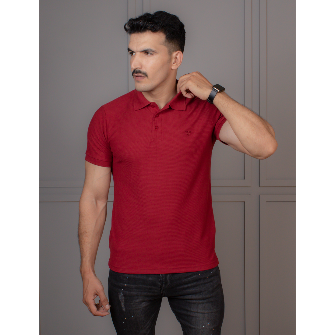 Men's Popcorn Half Sleeve Polo Code-B