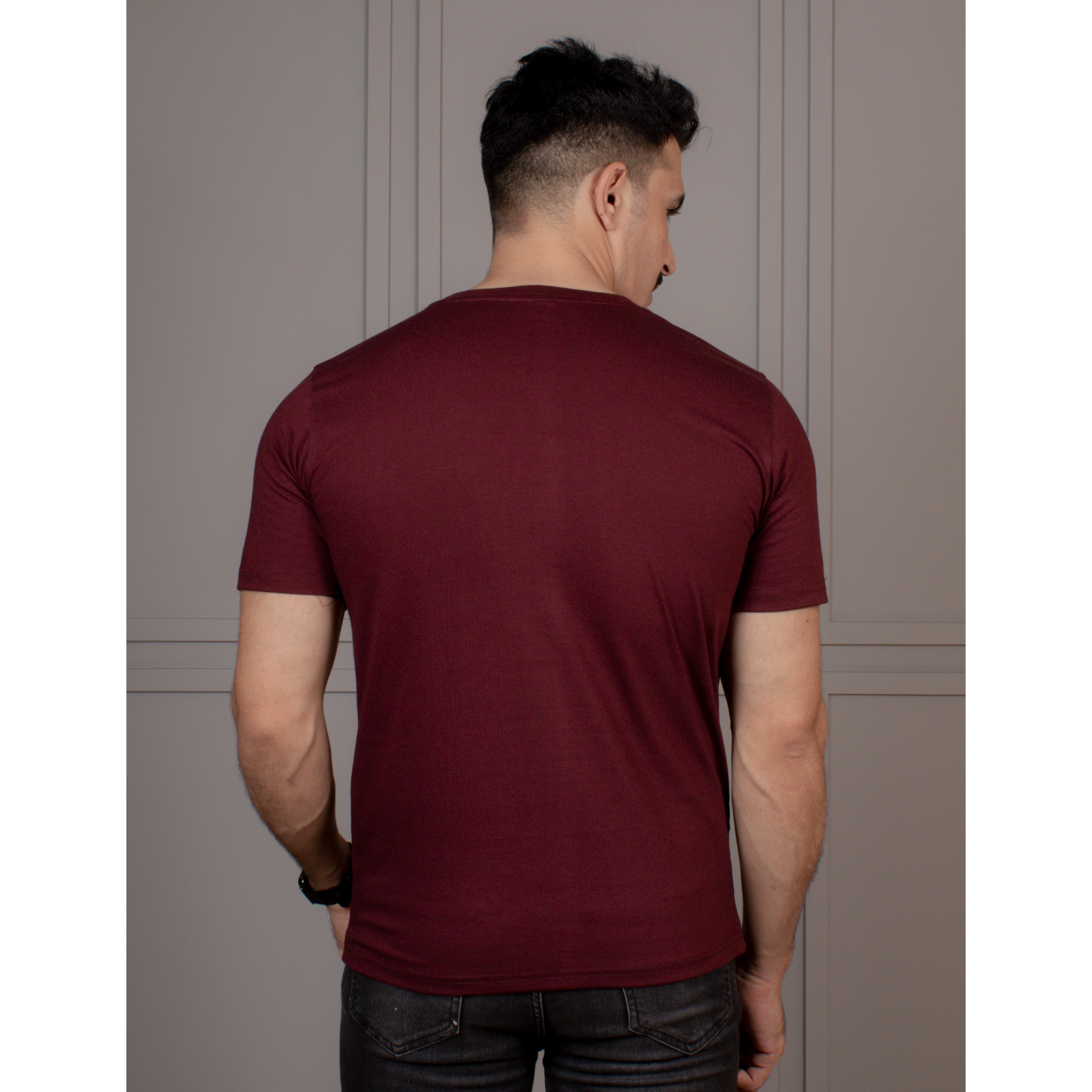 Men's Half Sleeve V-Neck T-Shirt Code-A