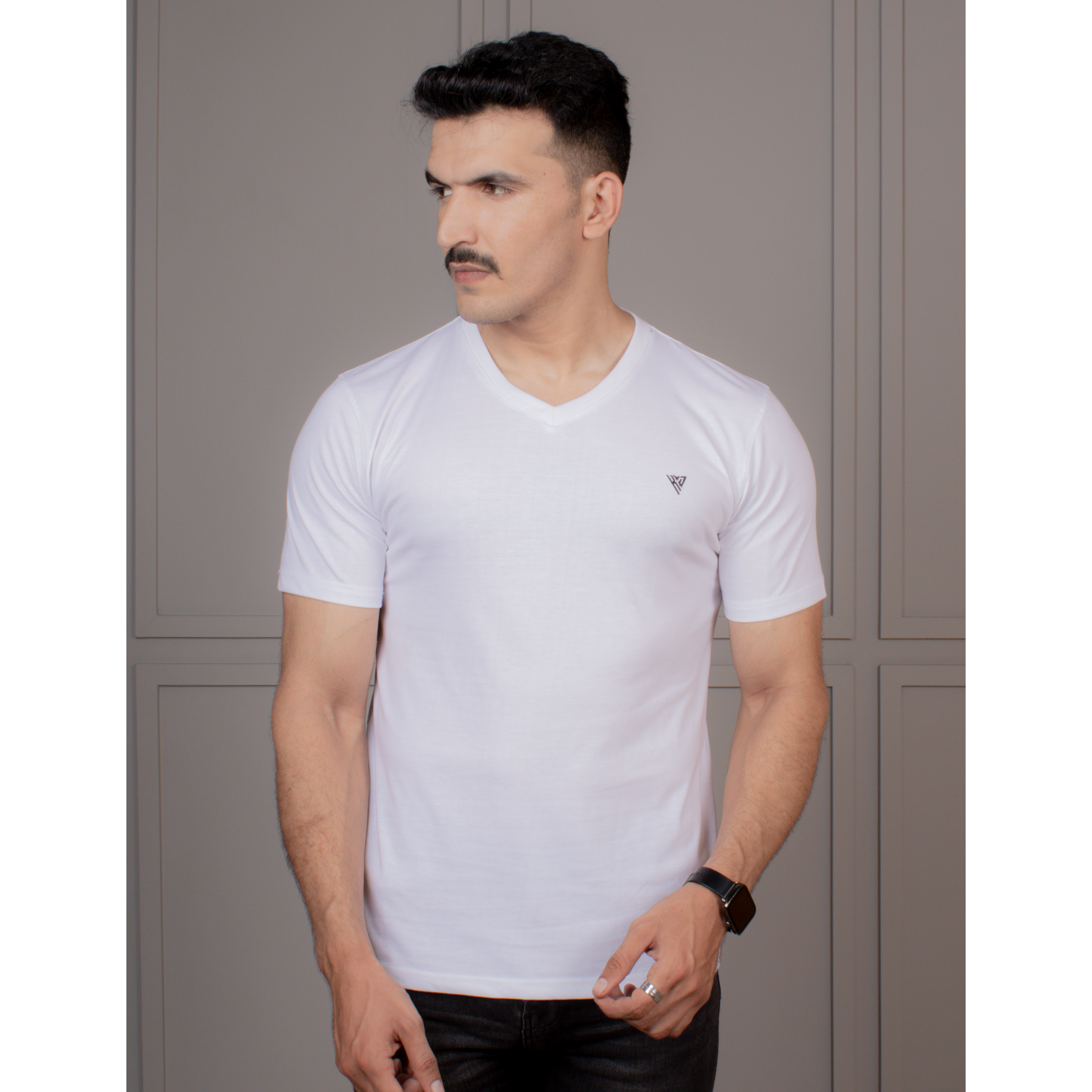 Men's Half Sleeve V-Neck T-Shirt Code-D
