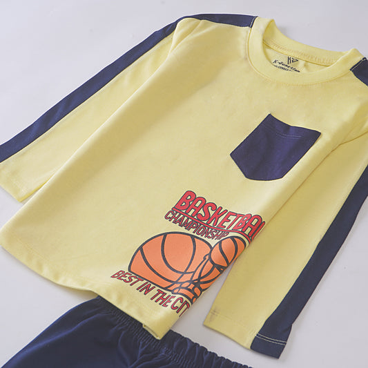 Boys Printed Full Sleeve Suit (Basket-Ball)