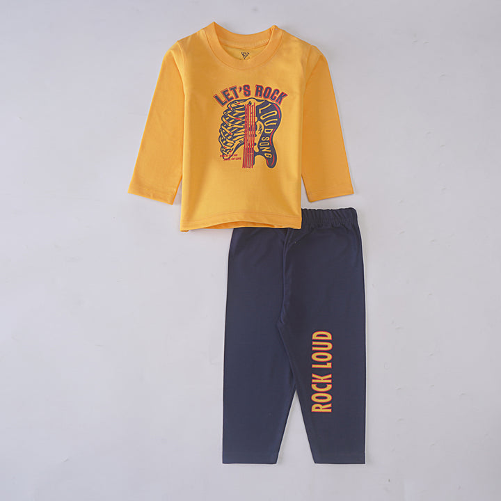 Infant Boys Printed Full Sleeve Suit (Lets-Rock)